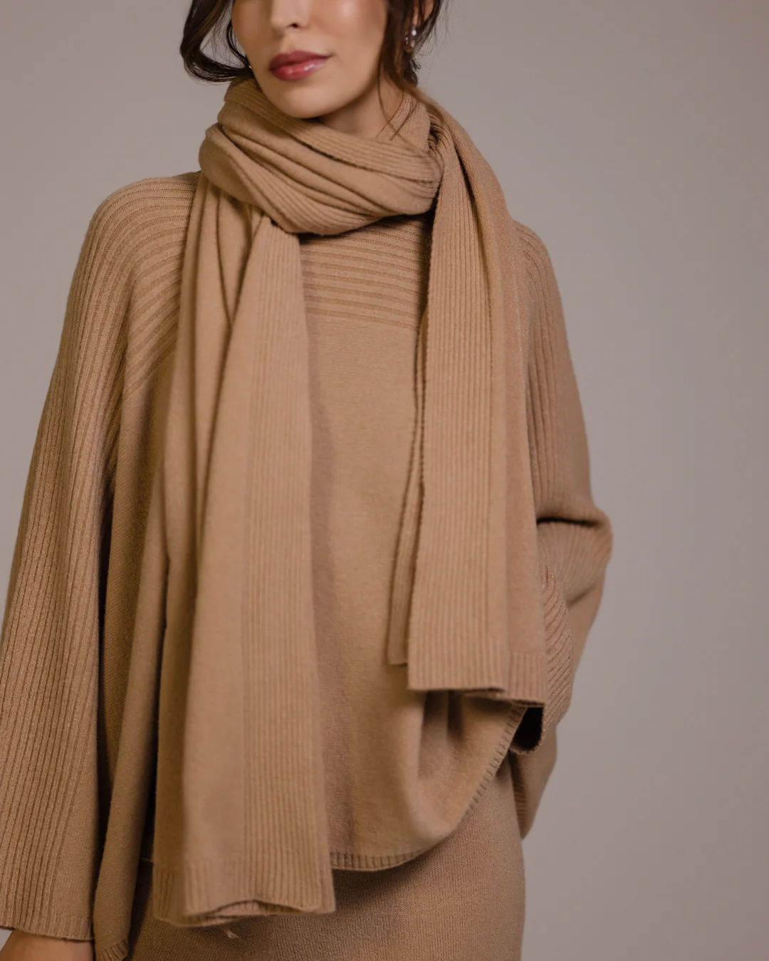 Ribbed Shawl | Camel - Image 2