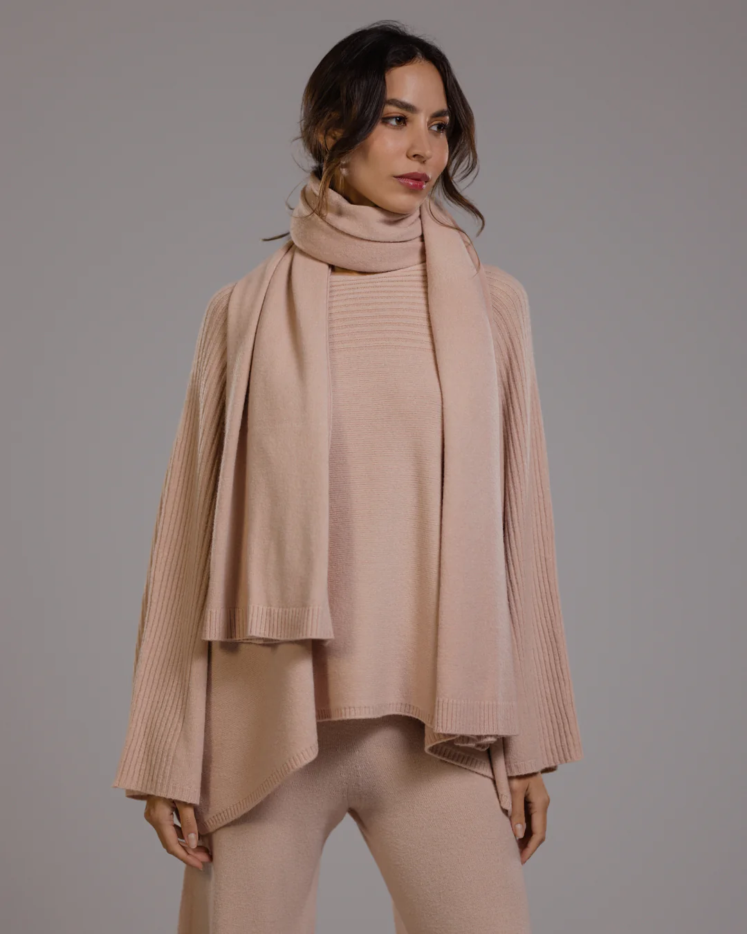 Ribbed Shawl | Dusty Pink - Image 2
