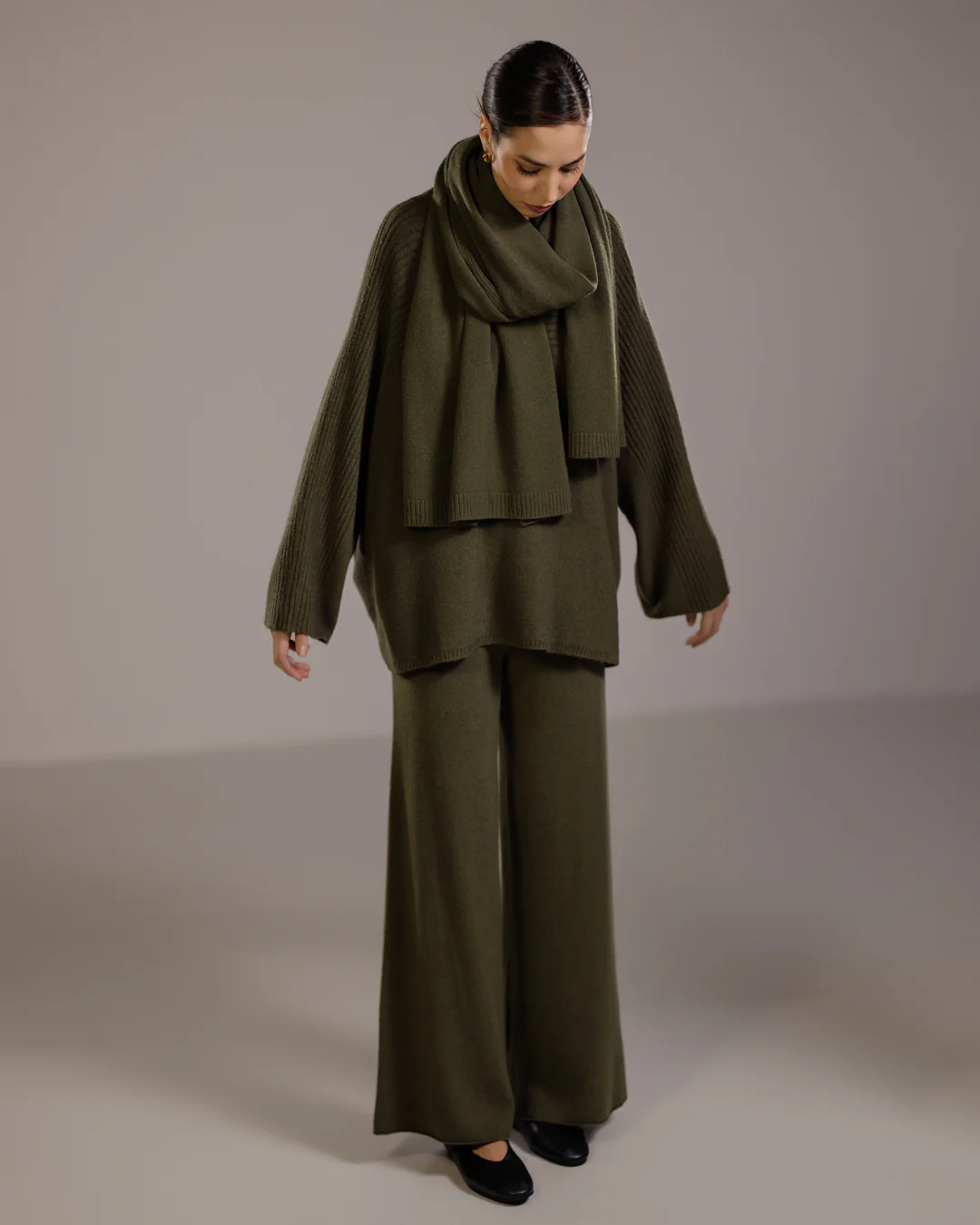 Ribbed Shawl | Khaki - Image 2