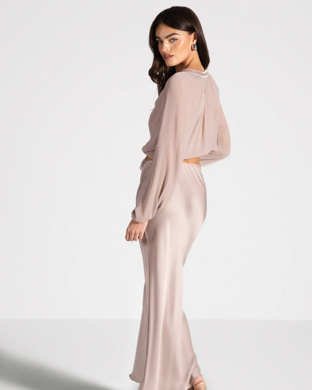 Rosalind Satin Skirt | Dusty Pink - Image 6