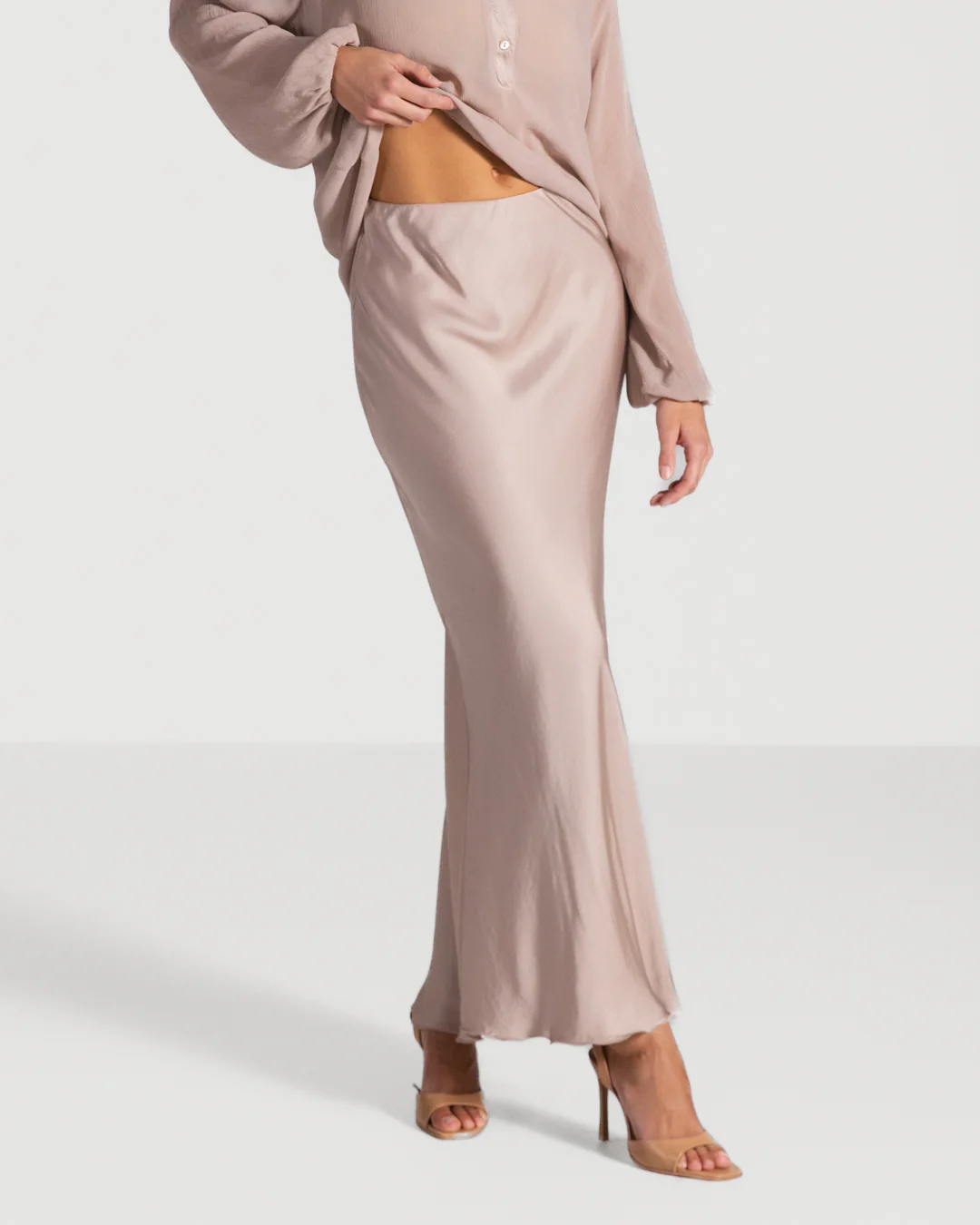 Rosalind Satin Skirt | Dusty Pink - Image 7