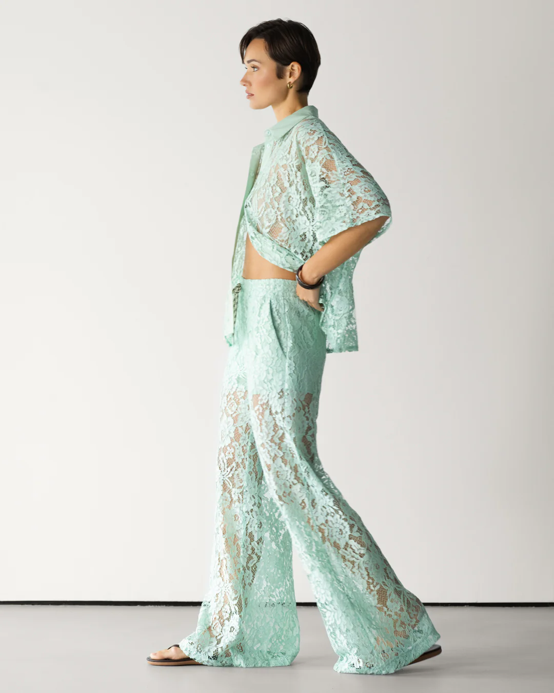 Roxie Lace Shirt | Mint - Image 5