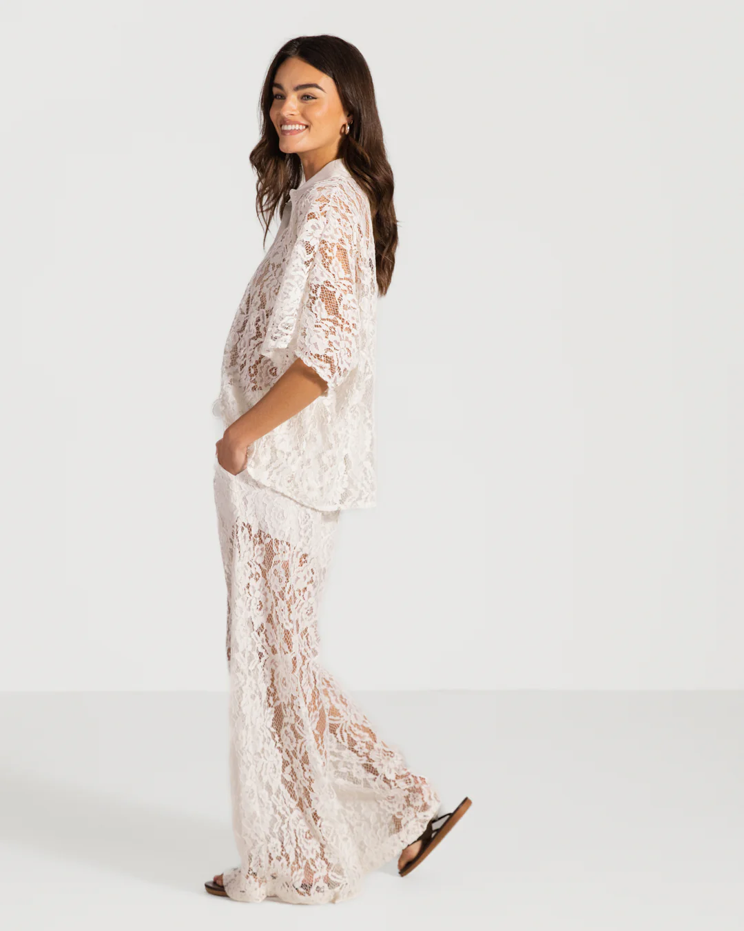 Roxie Lace Shirt | White - Image 3