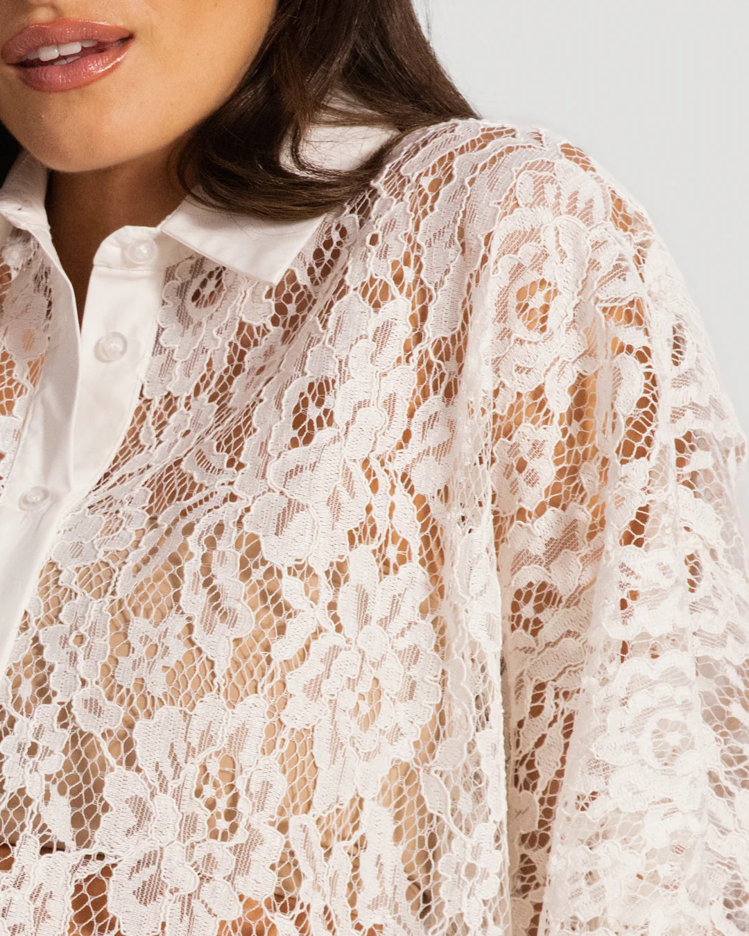 Roxie Lace Shirt | White - Image 4