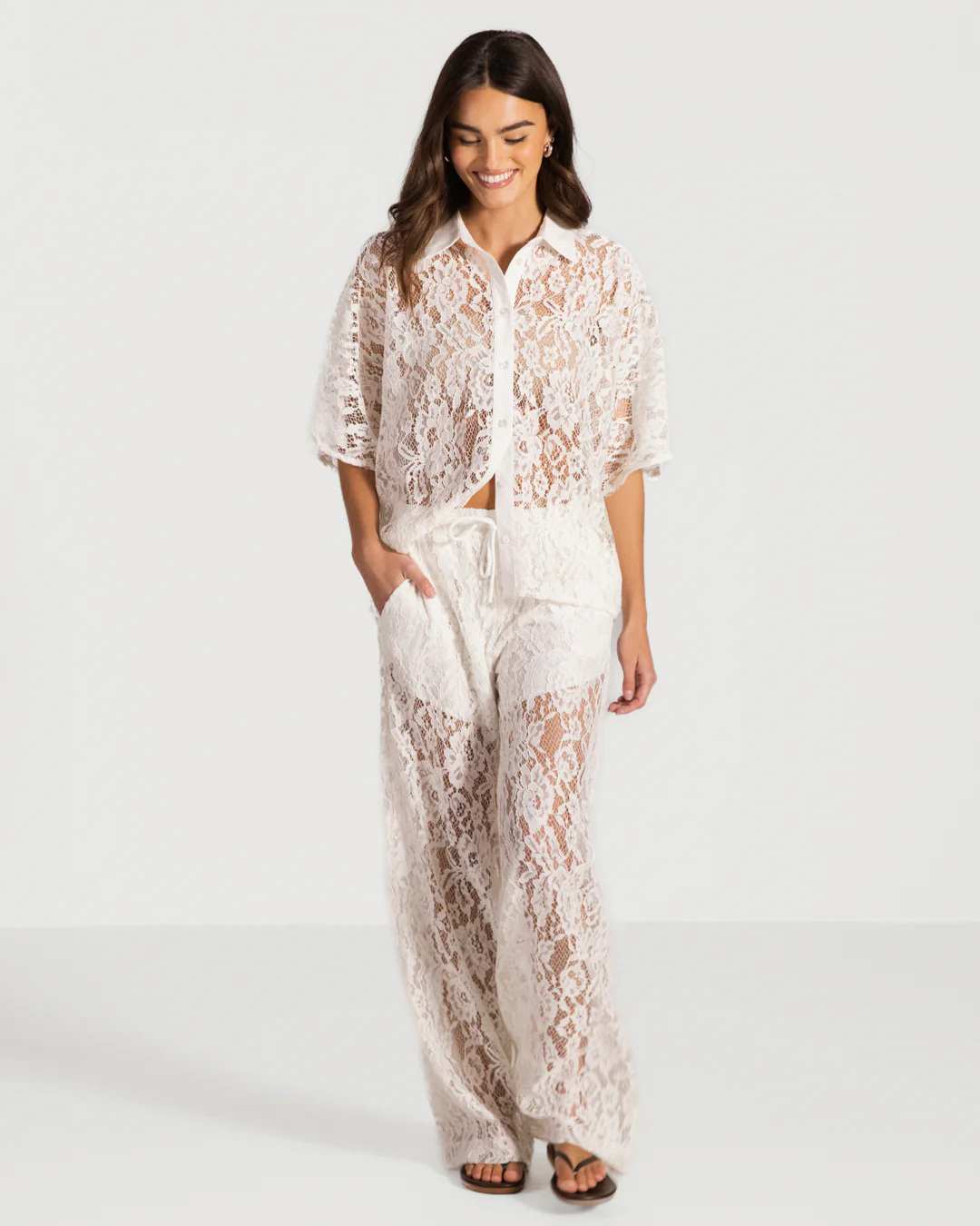 Roxie Lace Shirt | White - Image 5