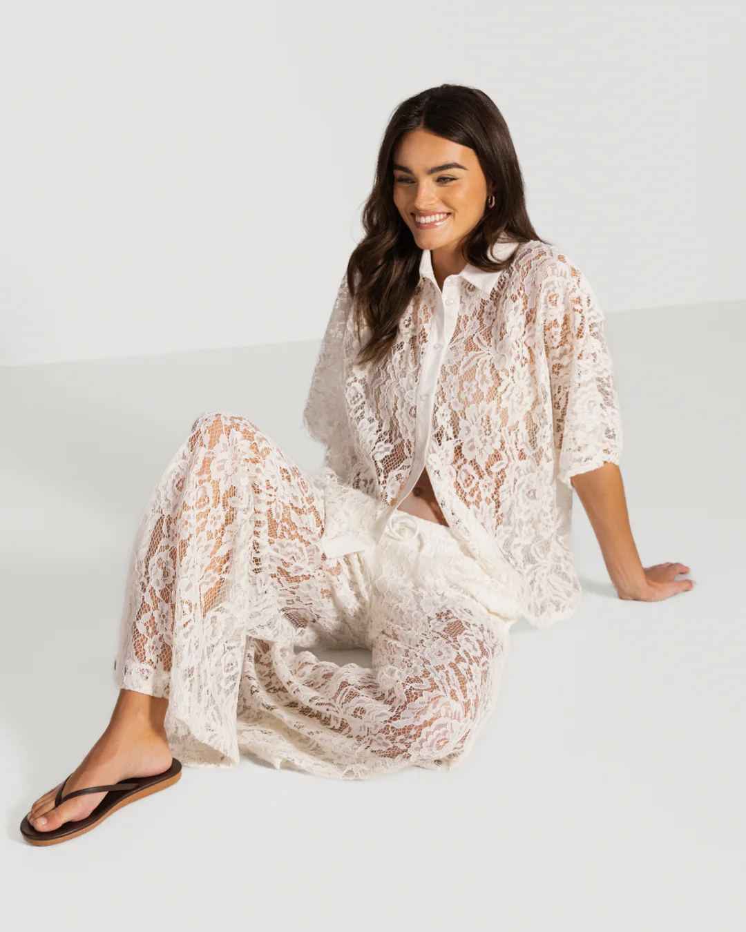 Roxie Lace Shirt | White - Image 6