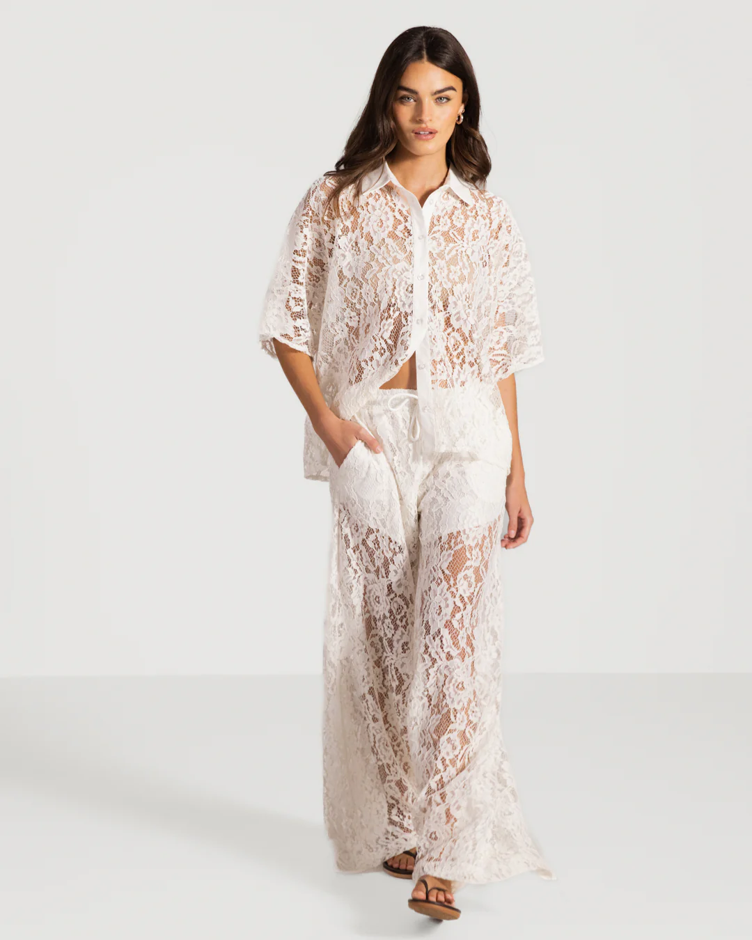 Roxie Lace Trousers | White - Image 8