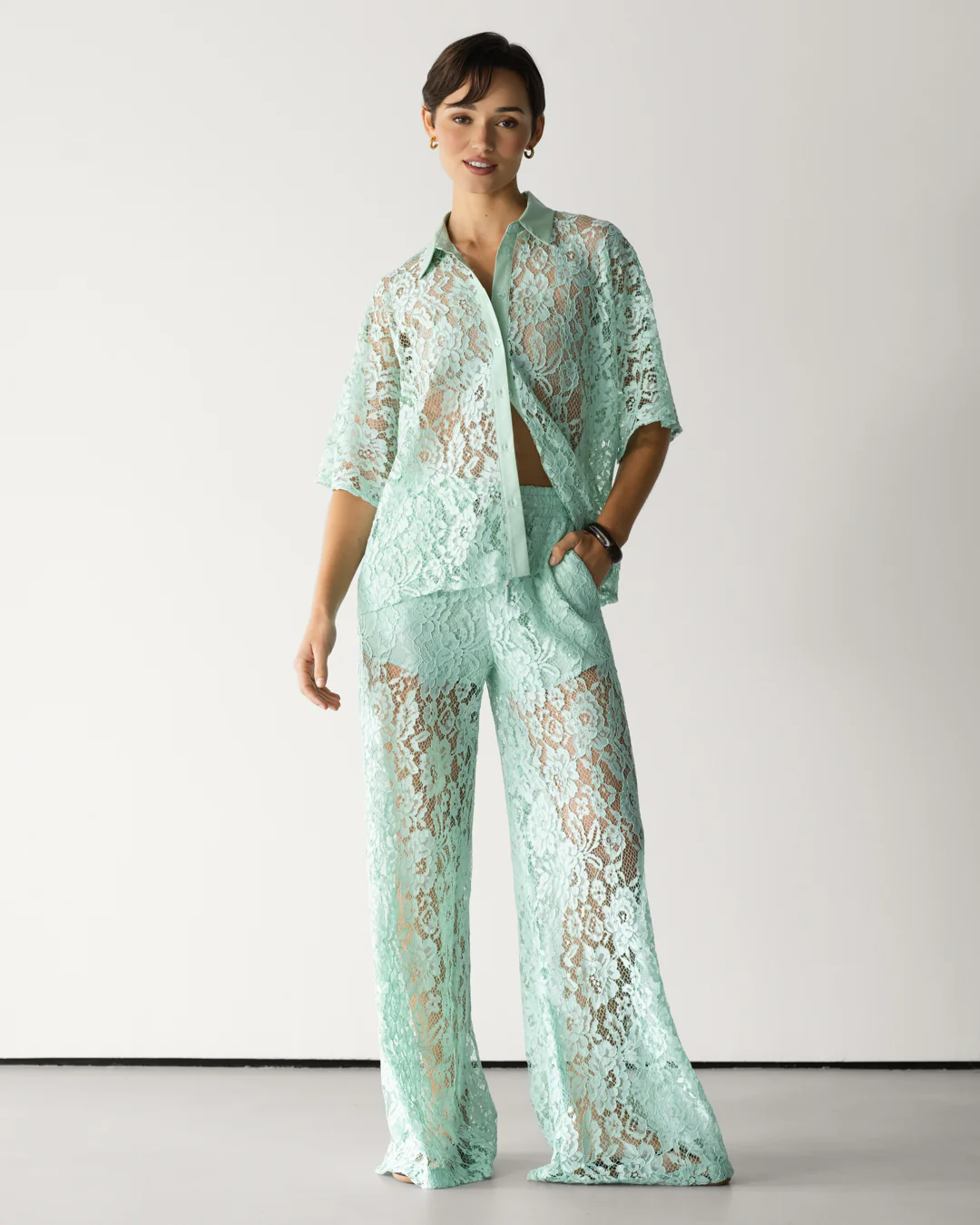 Roxie Lace Trousers | Mint - Image 4