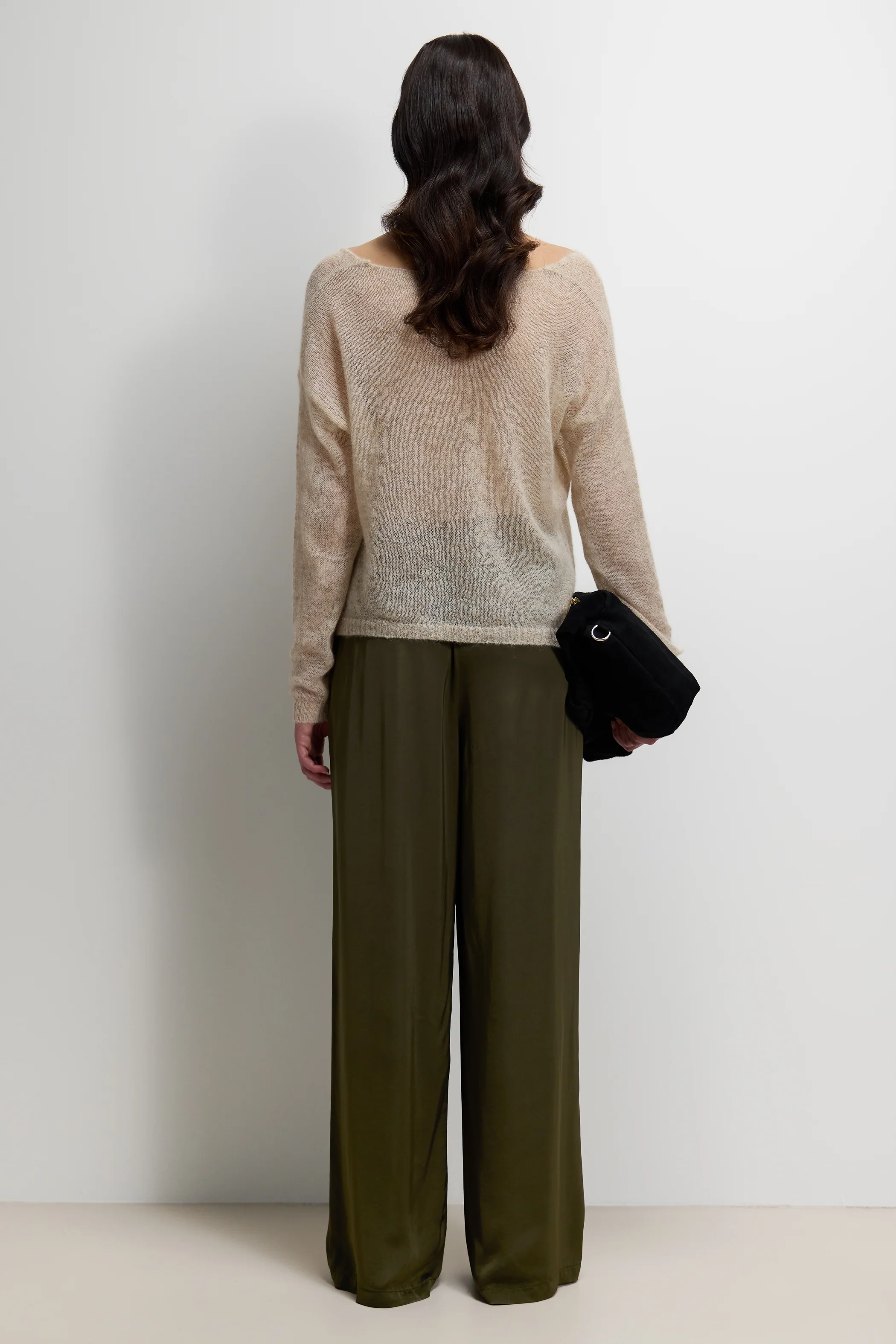 Rue Sheer Sweater | Beige | Alpaca Blend - Image 3