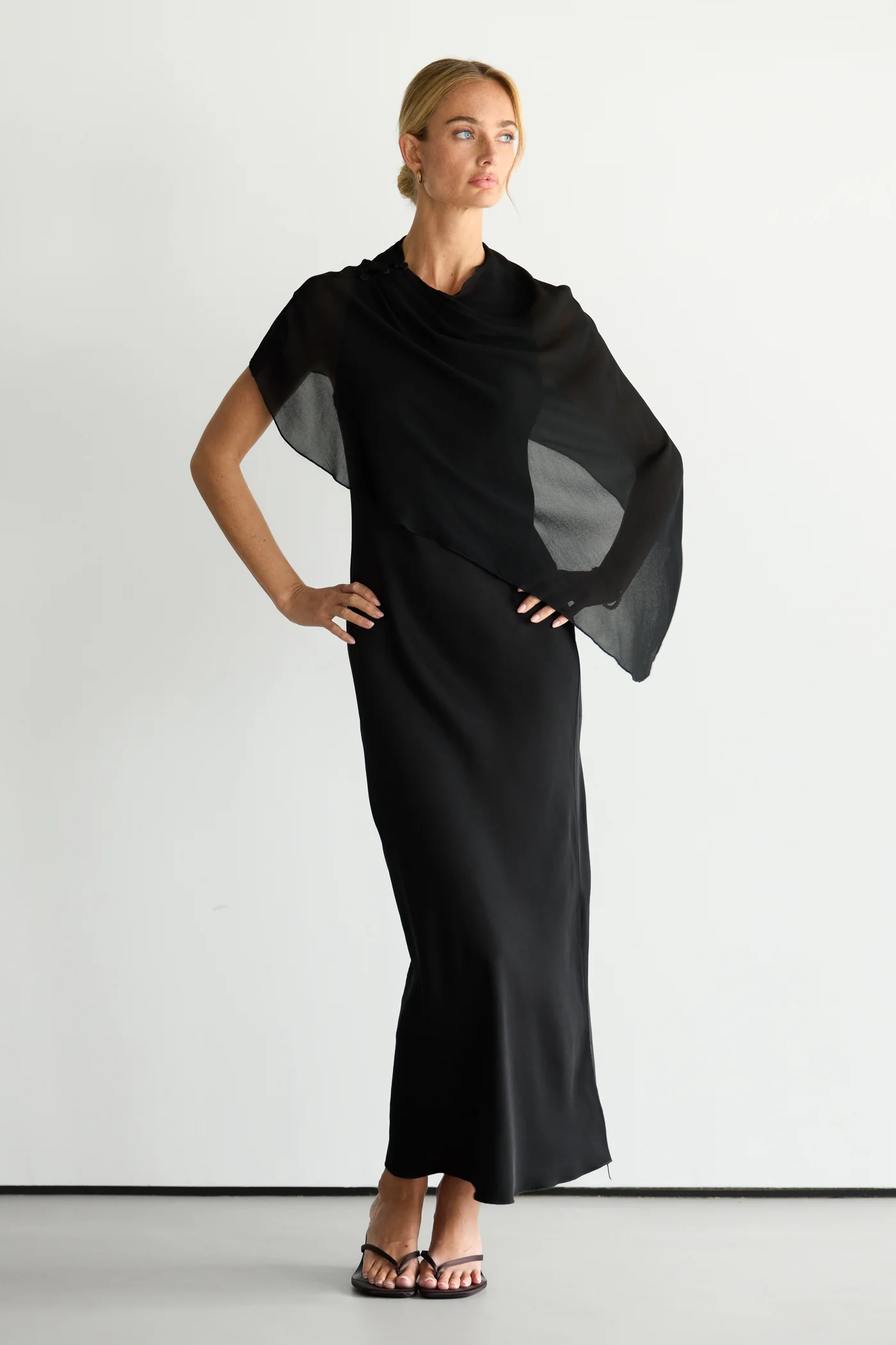 Sabrina Sleeveless Satin Dress | Black - Image 4