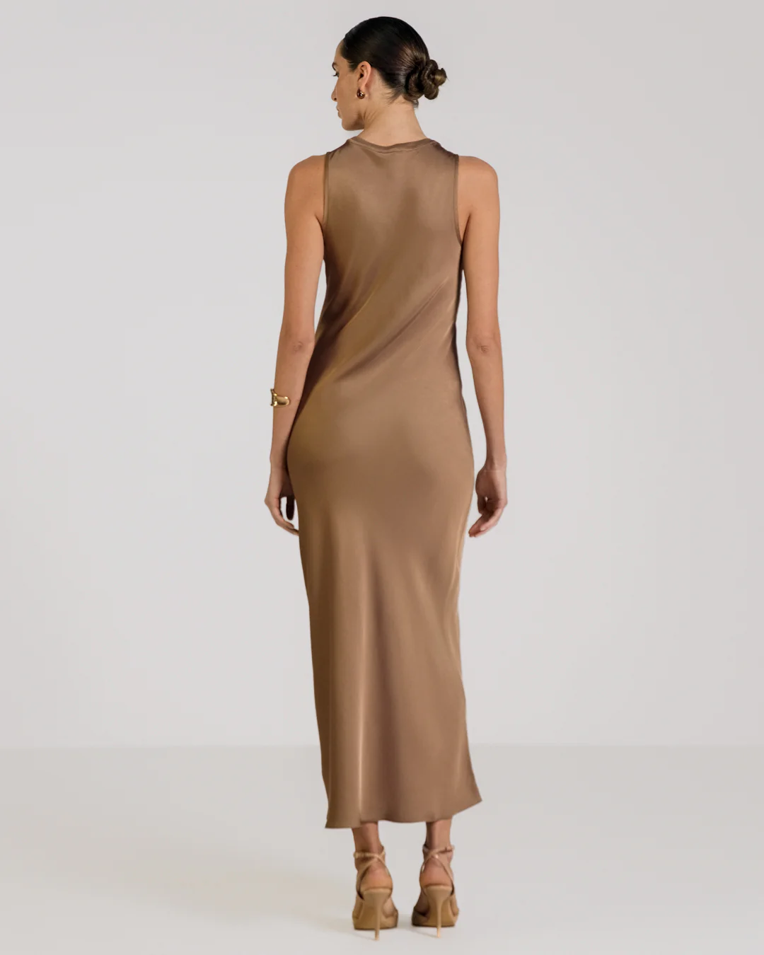 Sabrina Sleeveless Satin Dress | Maple - Image 3