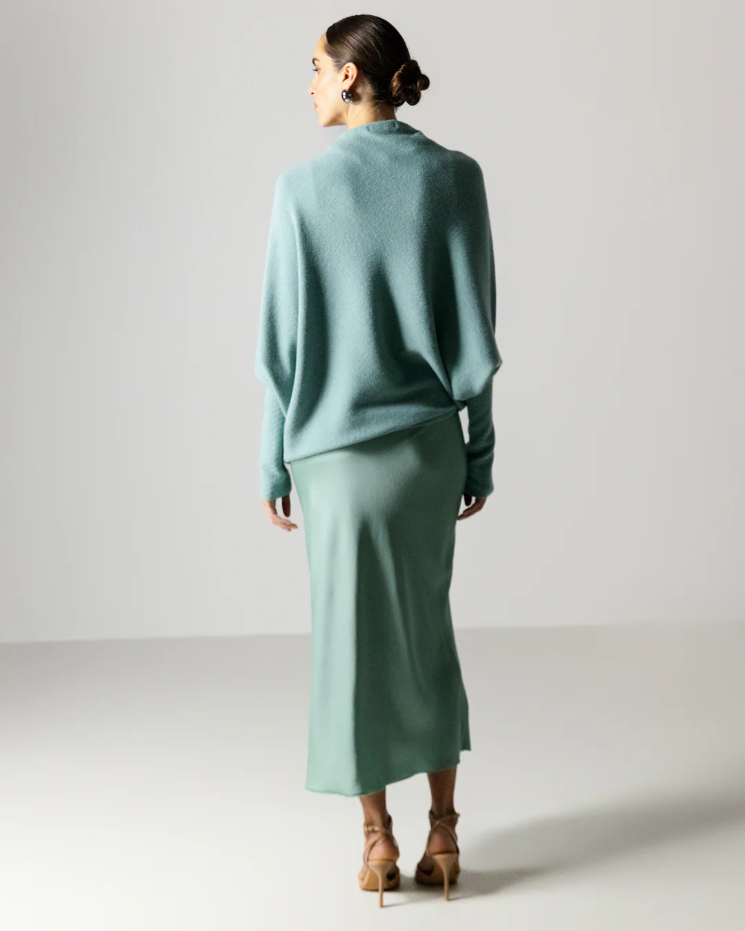 Sabrina Sleeveless Satin Dress | Mint - Image 5