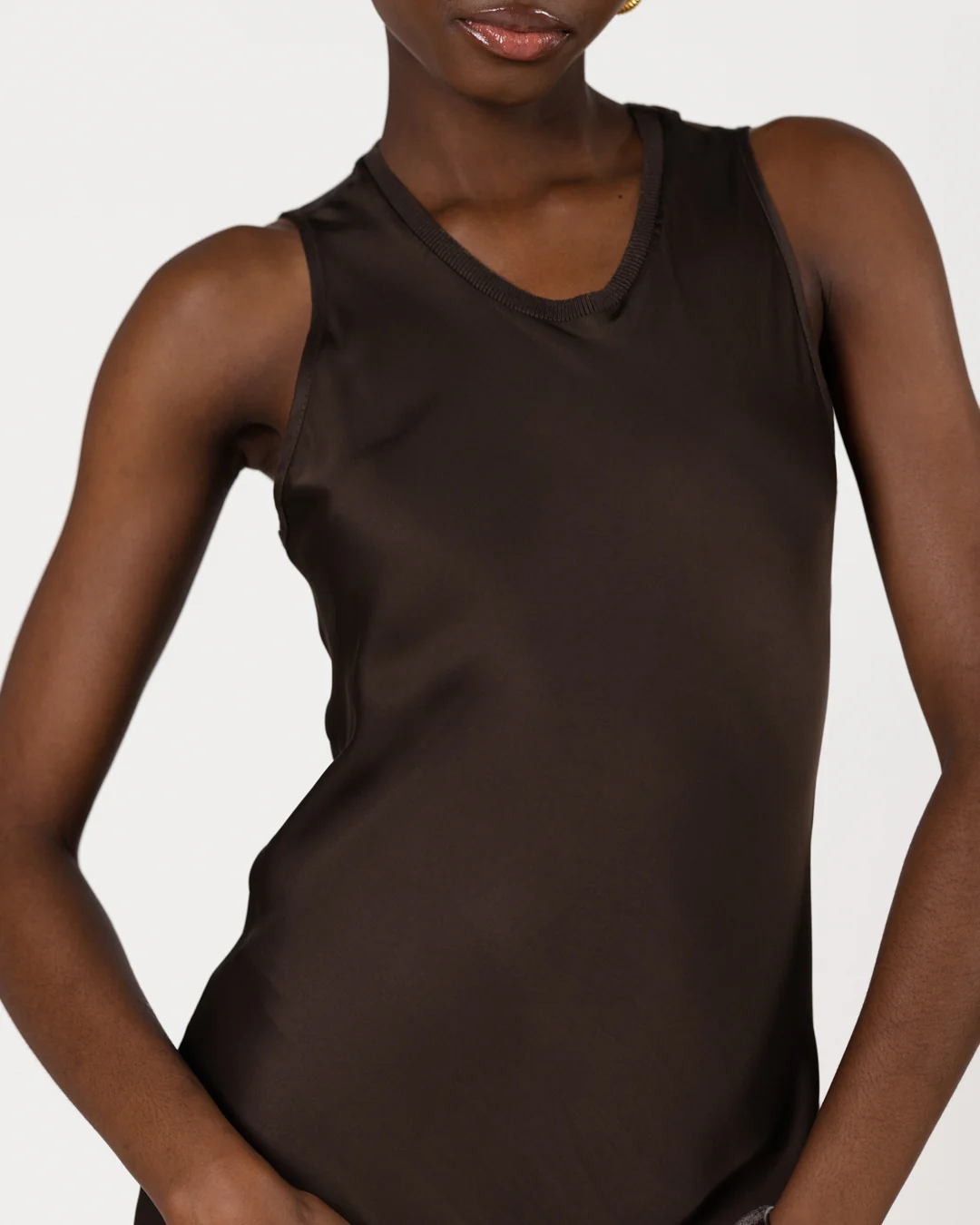 Sabrina Sleeveless Satin Maxi Dress | Cocoa Soleil - Image 3