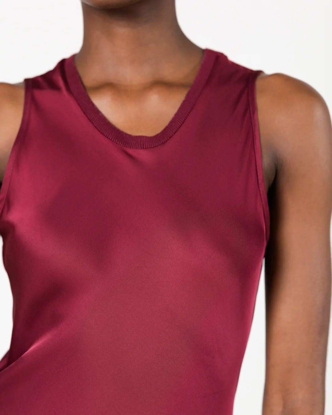 Sabrina Sleeveless Satin Maxi Dress | Dark Cherry - Image 5
