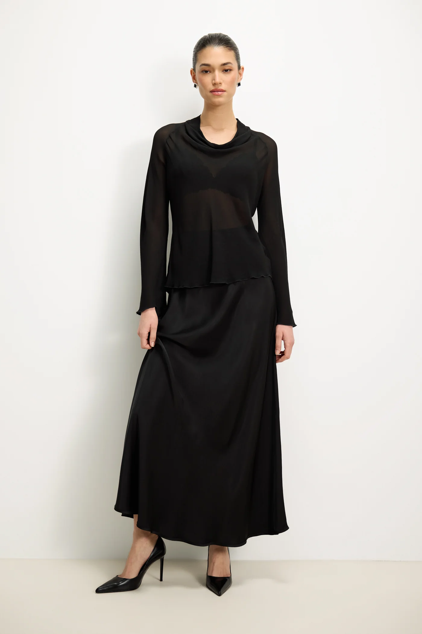 Serafina Chiffon Blouse | Black - Image 2