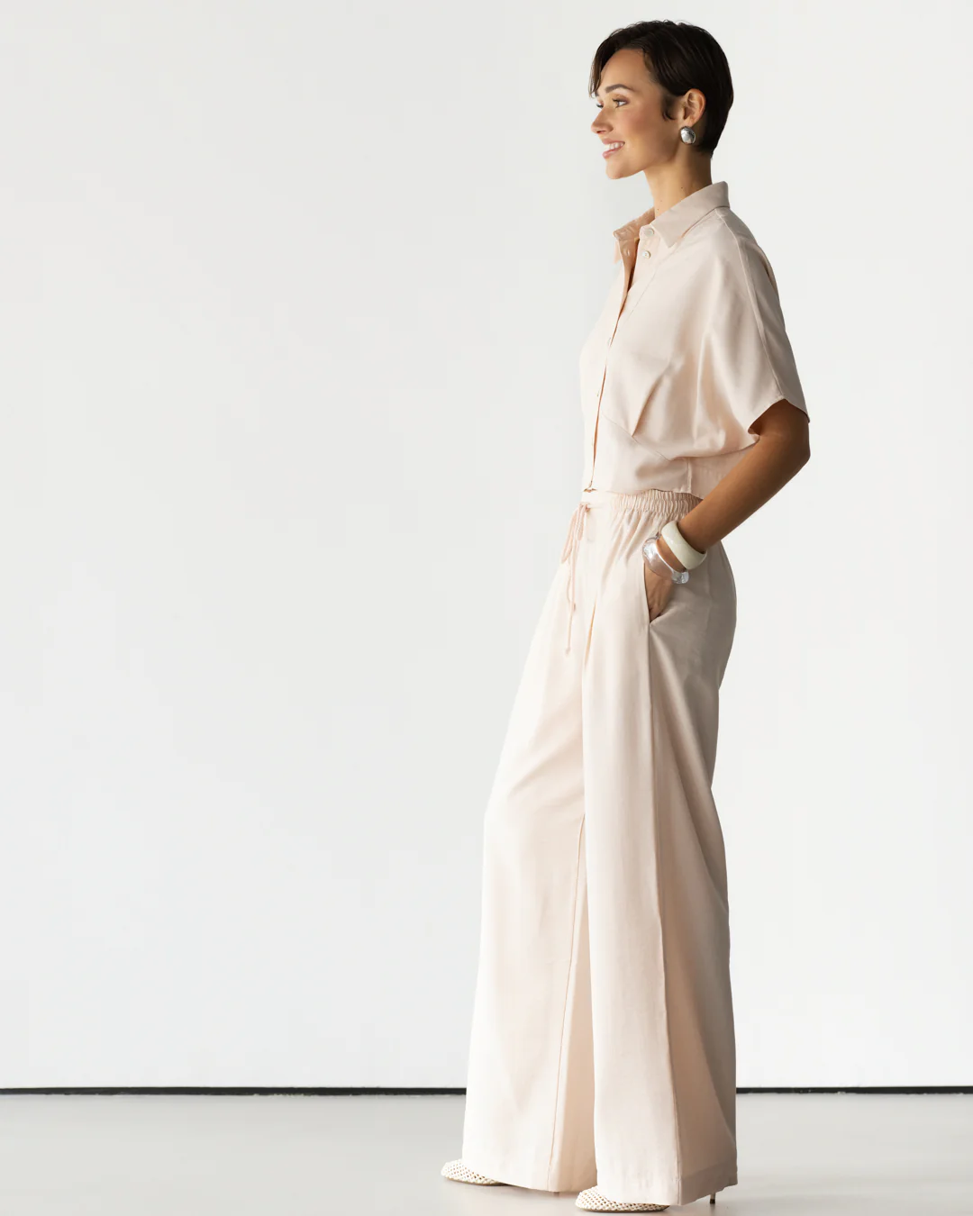 Serena Drawstring Trousers | Dusty Pink - Image 6