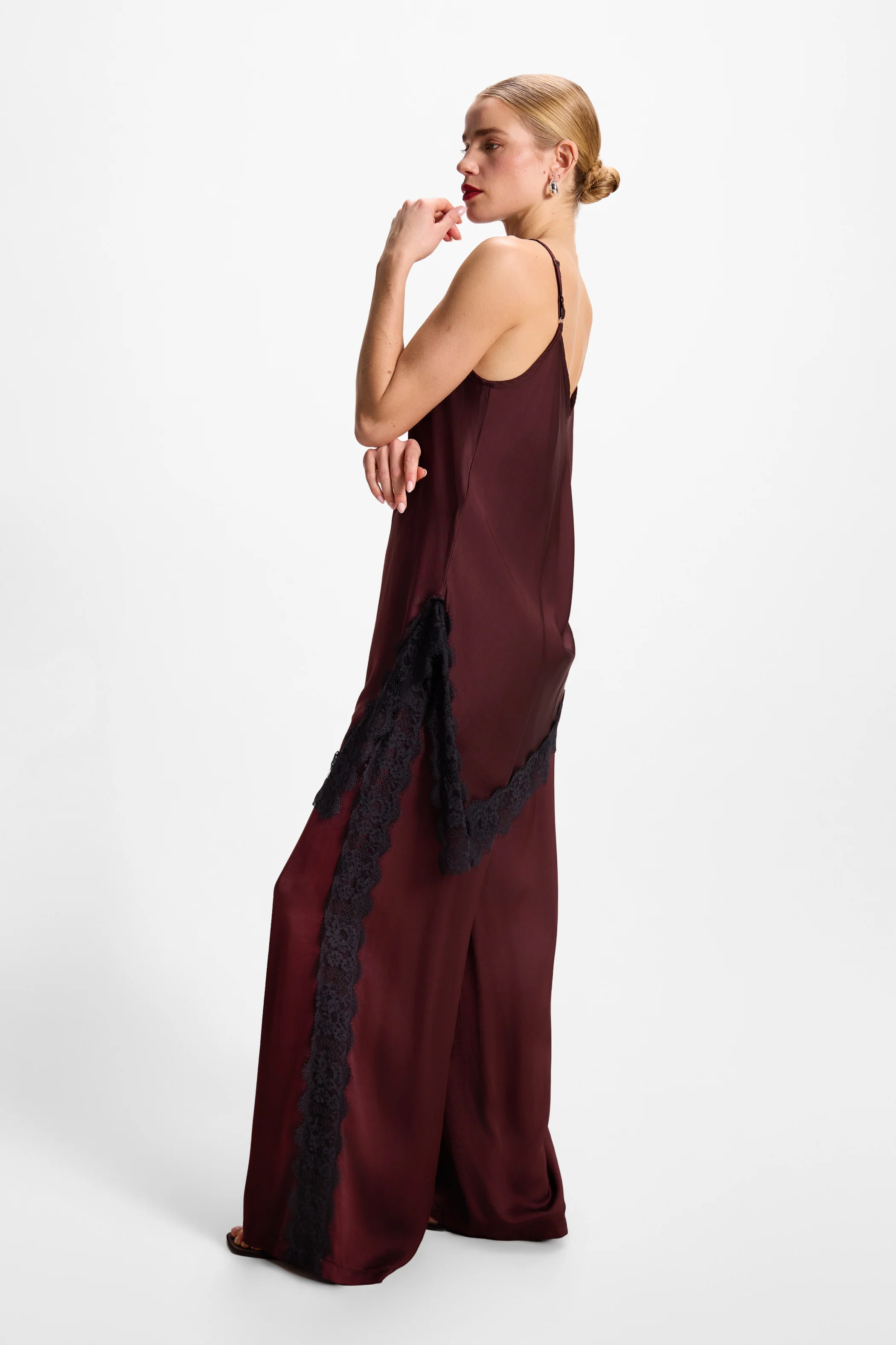 Sofia Asymmetric Lace Satin Vest | Amethyst Plum - Image 9