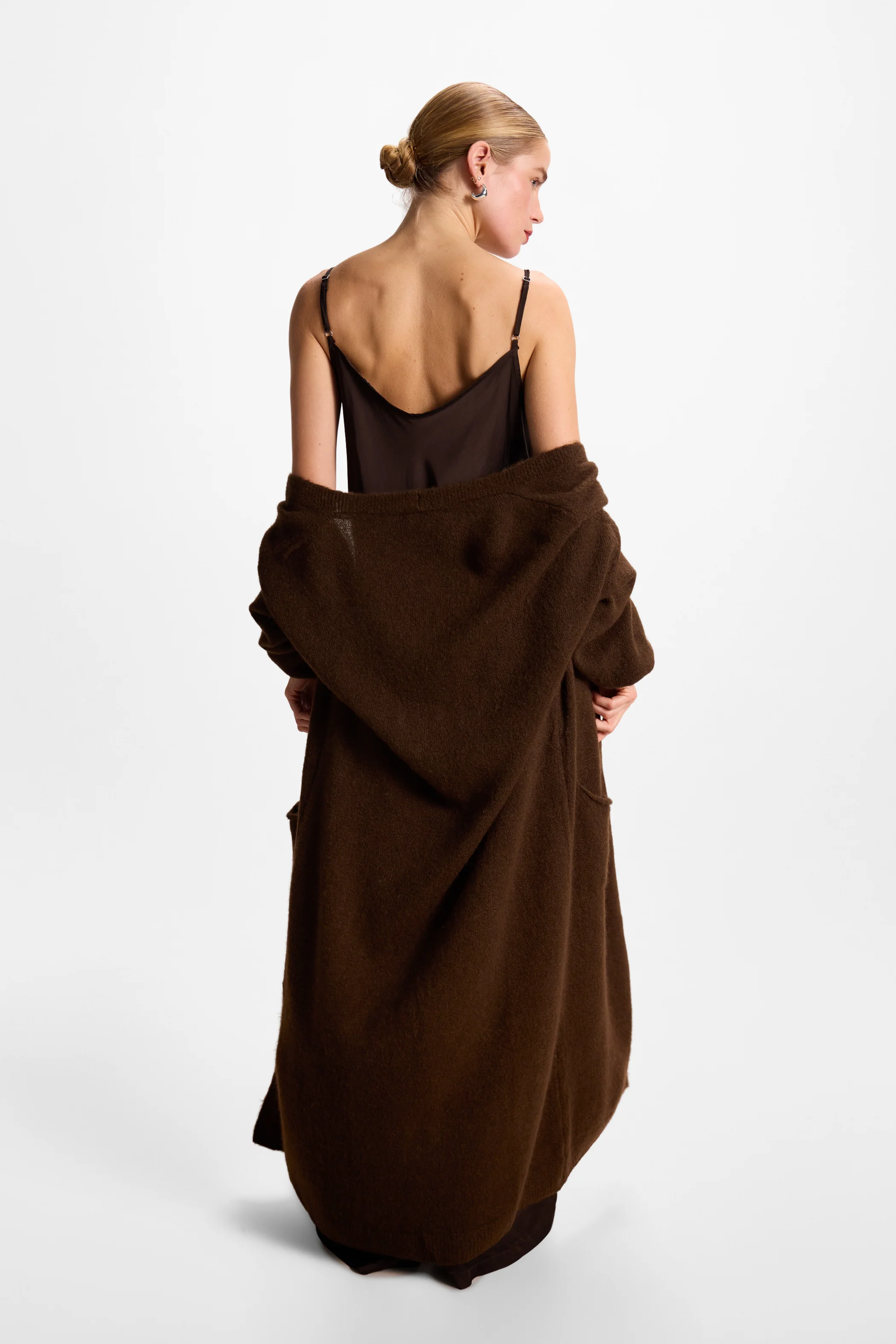 Sofia Asymmetric Lace Satin Vest | Espresso Brown - Image 4