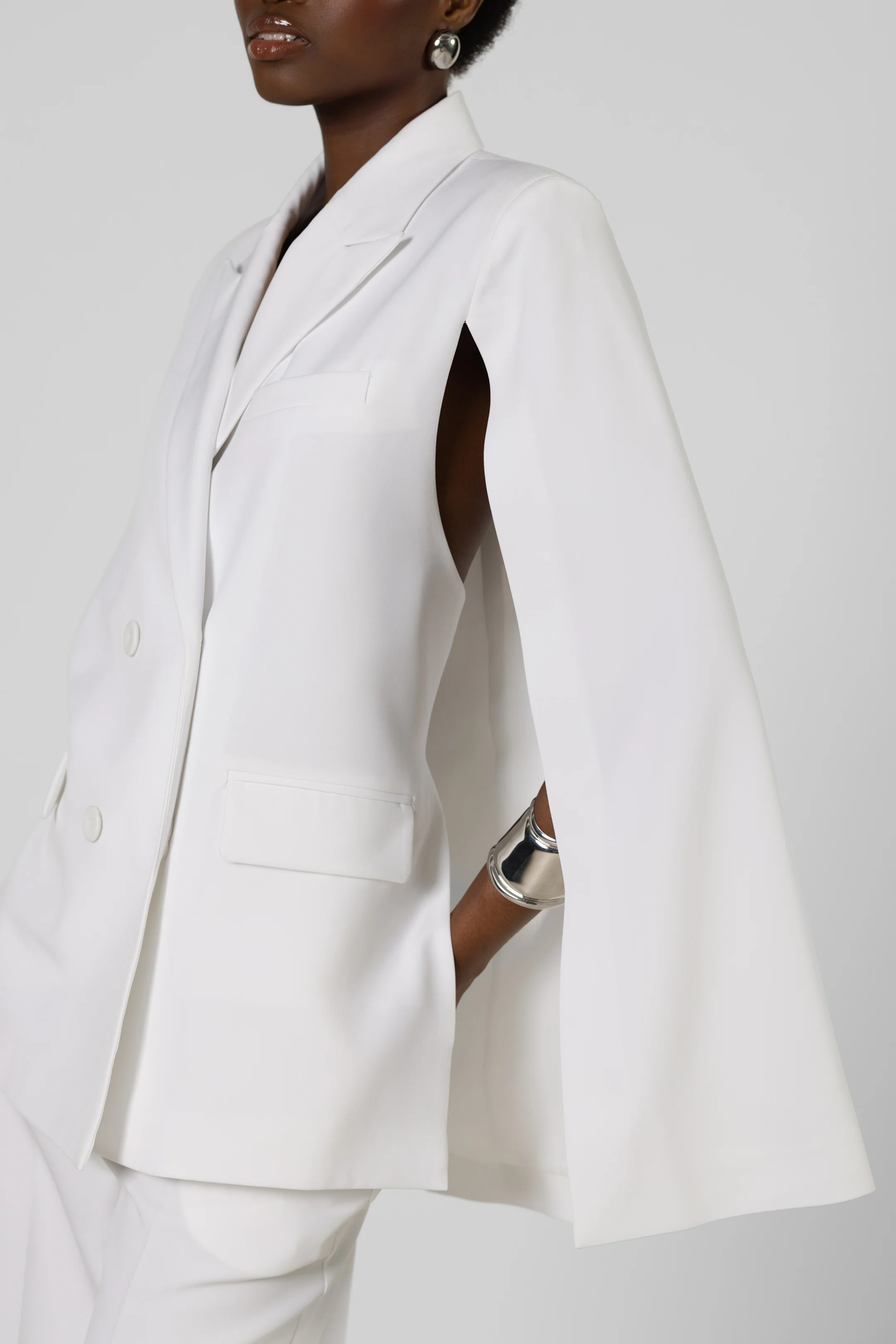 Spencer Tailored Blazer | White - Image 4