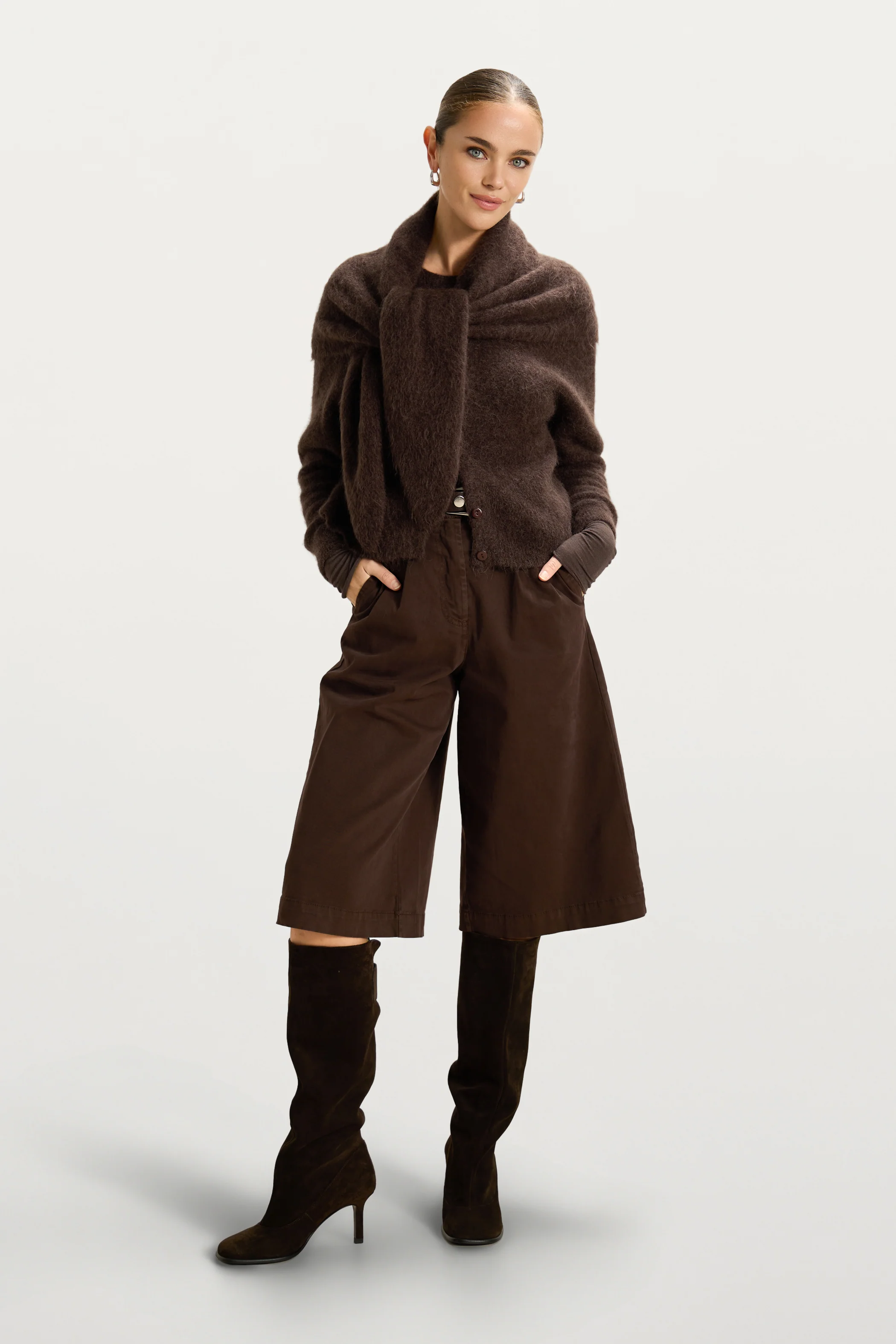 Evie Triangle Maxi Scarf | Espresso Brown | Alpaca-Wool Blend - Image 8