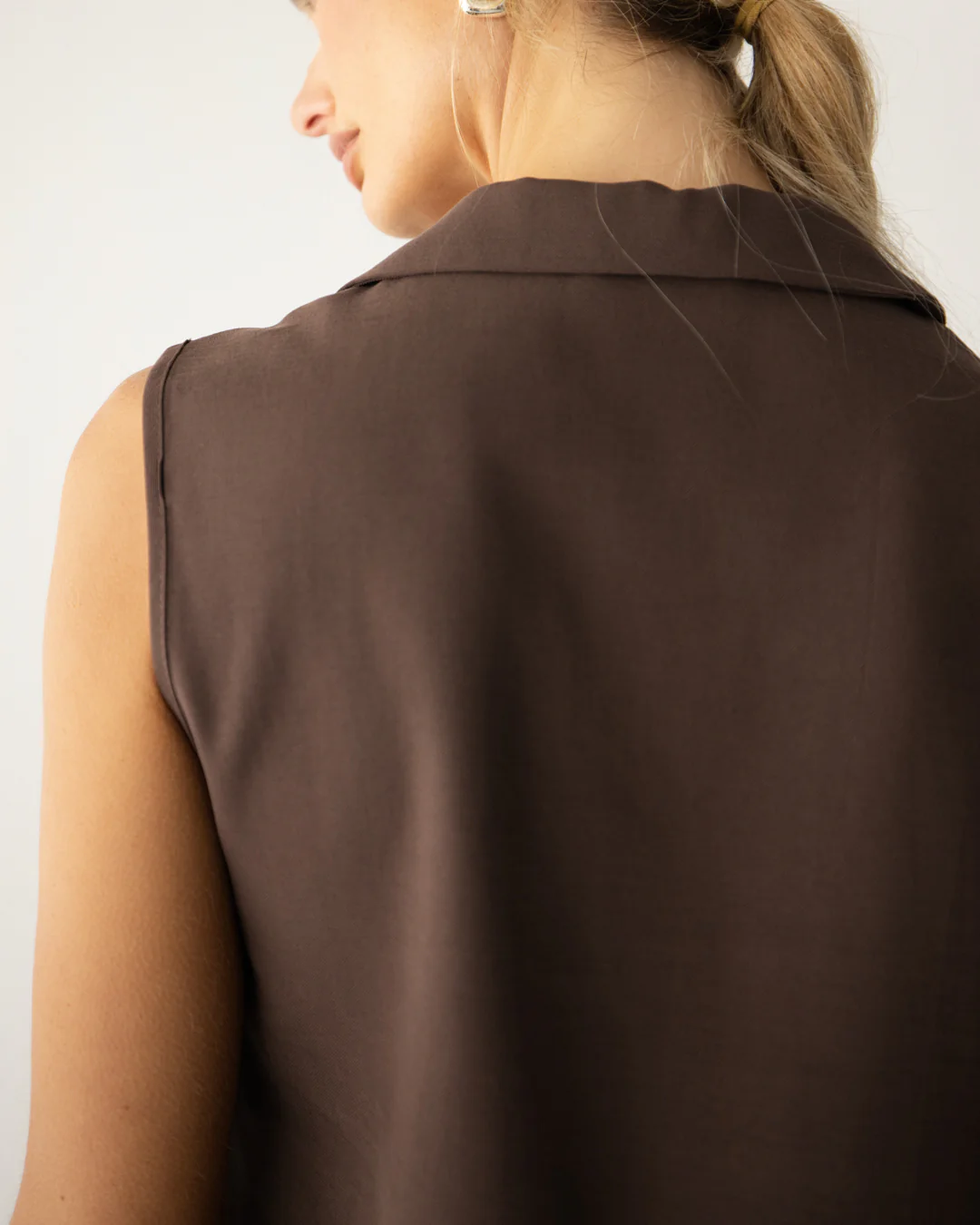 Sylvia Vest Top | Espresso Brown - Image 3