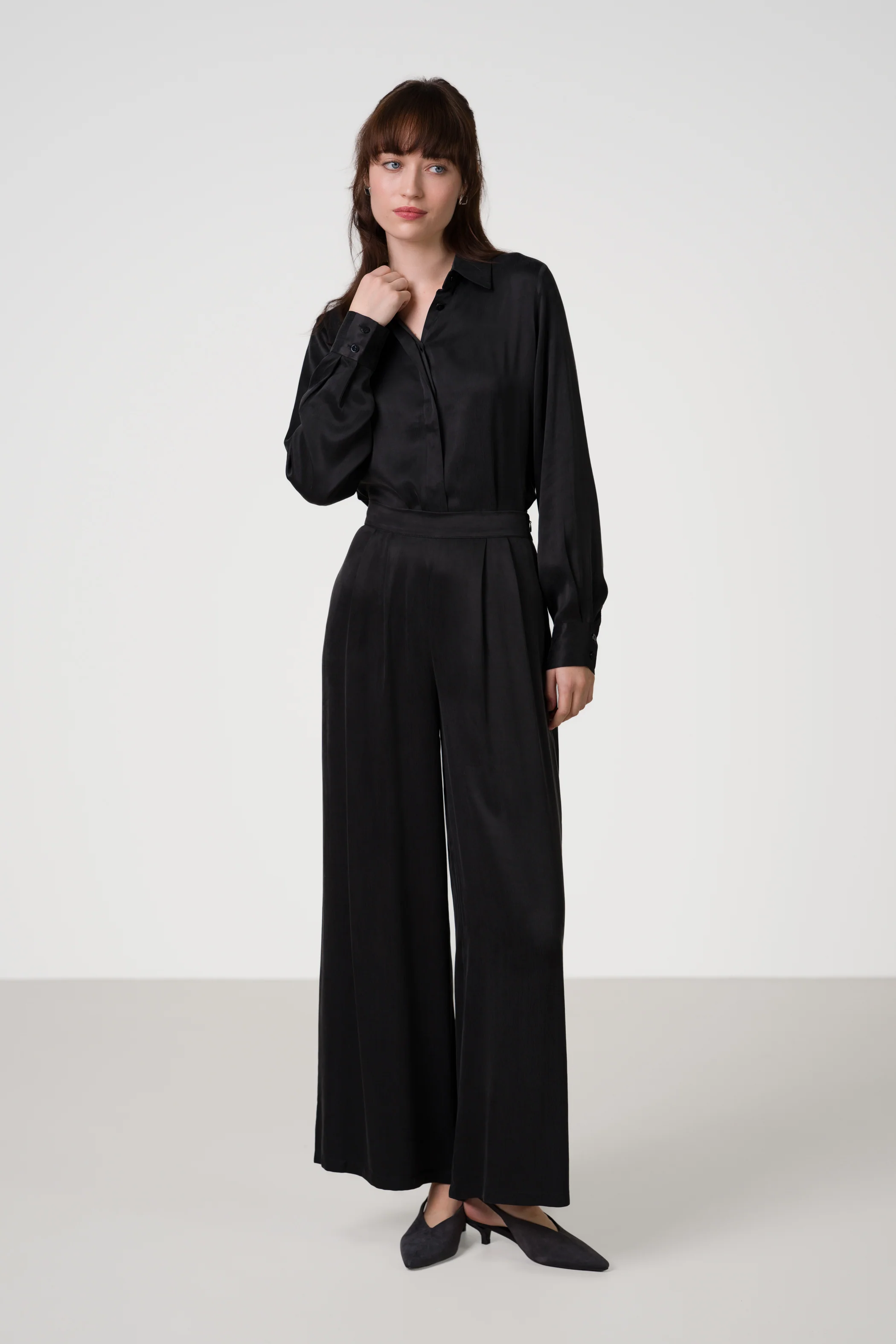Tabitha Cupro Shirt | Black - Image 3