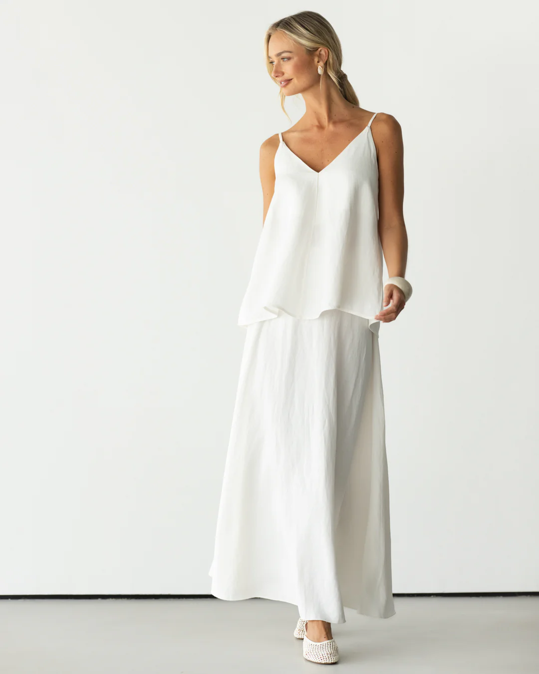 Willa Elastic Waist Skirt | White - Image 5