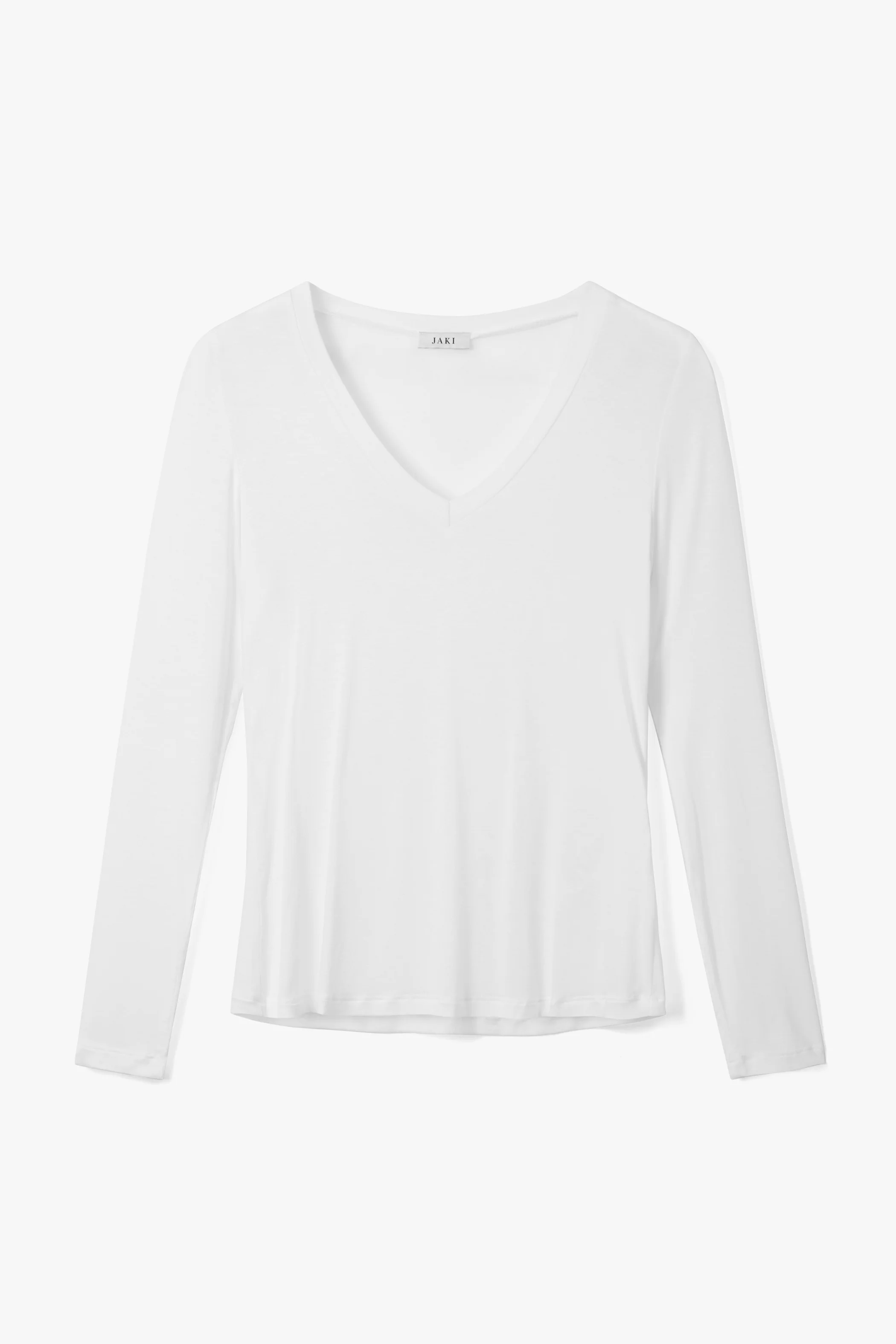 Sylvie V Neck Featherweight Top | White | Modal-Silk - Image 5