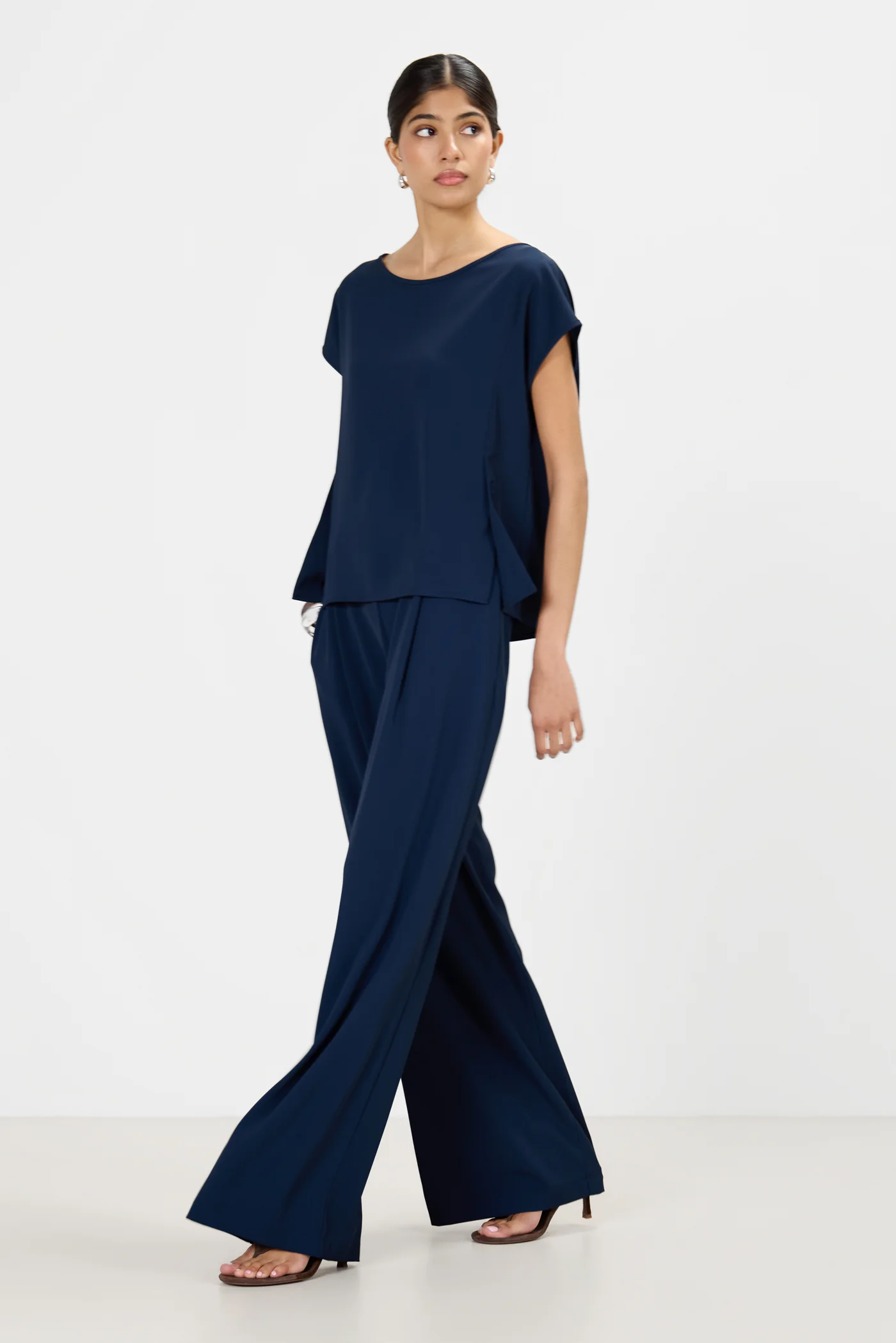 Blanchett Pleated Trousers | Navy - Image 3