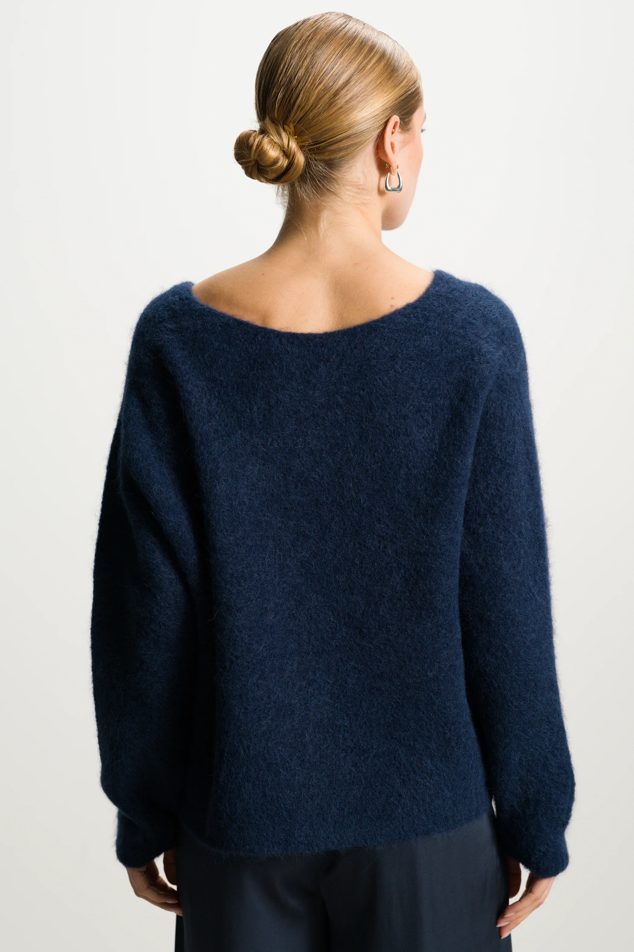 Vera V Neck Sweater | Navy | Alpaca Blend - Image 2