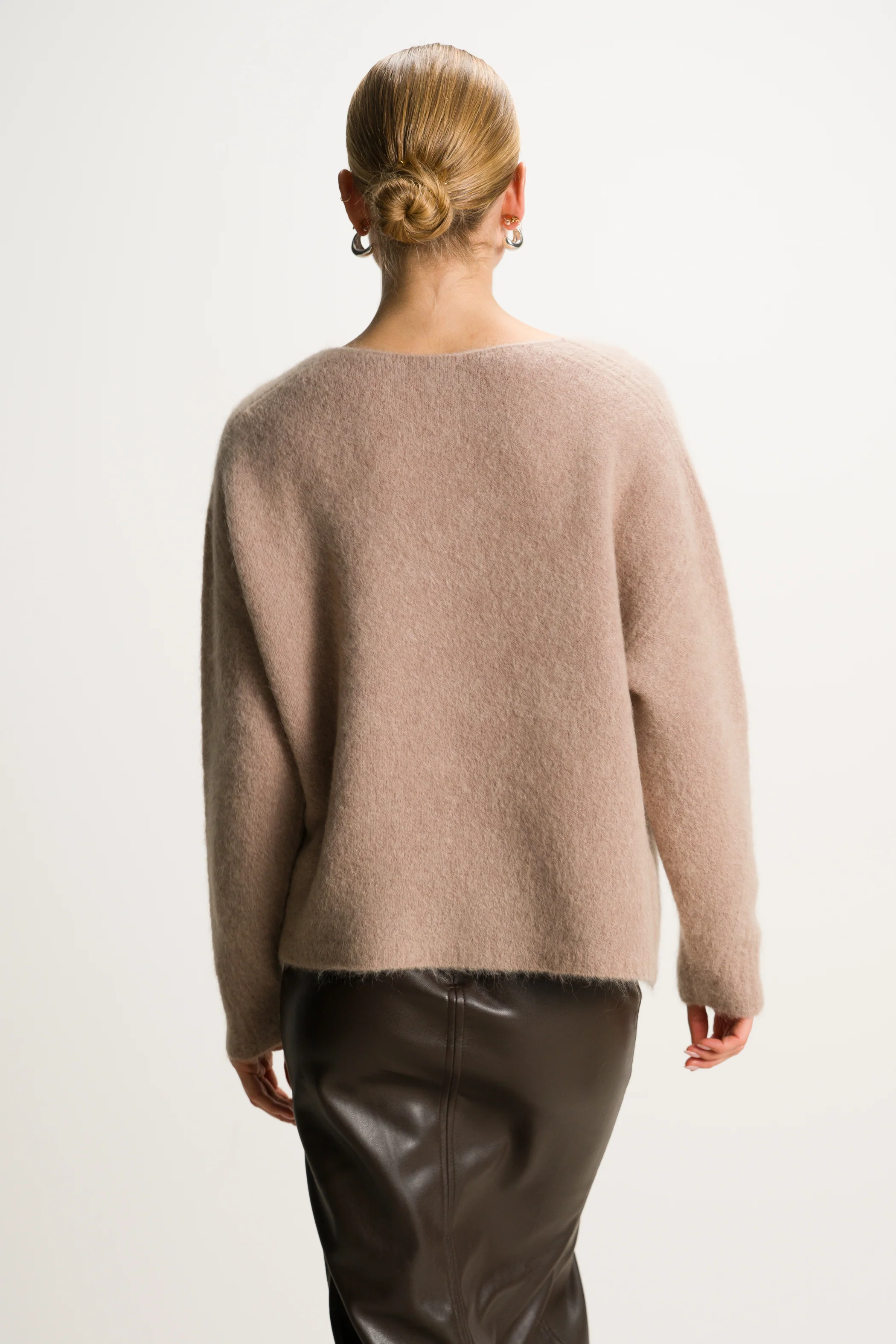 Vera V Neck Sweater | Toffee | Alpaca Blend - Image 3