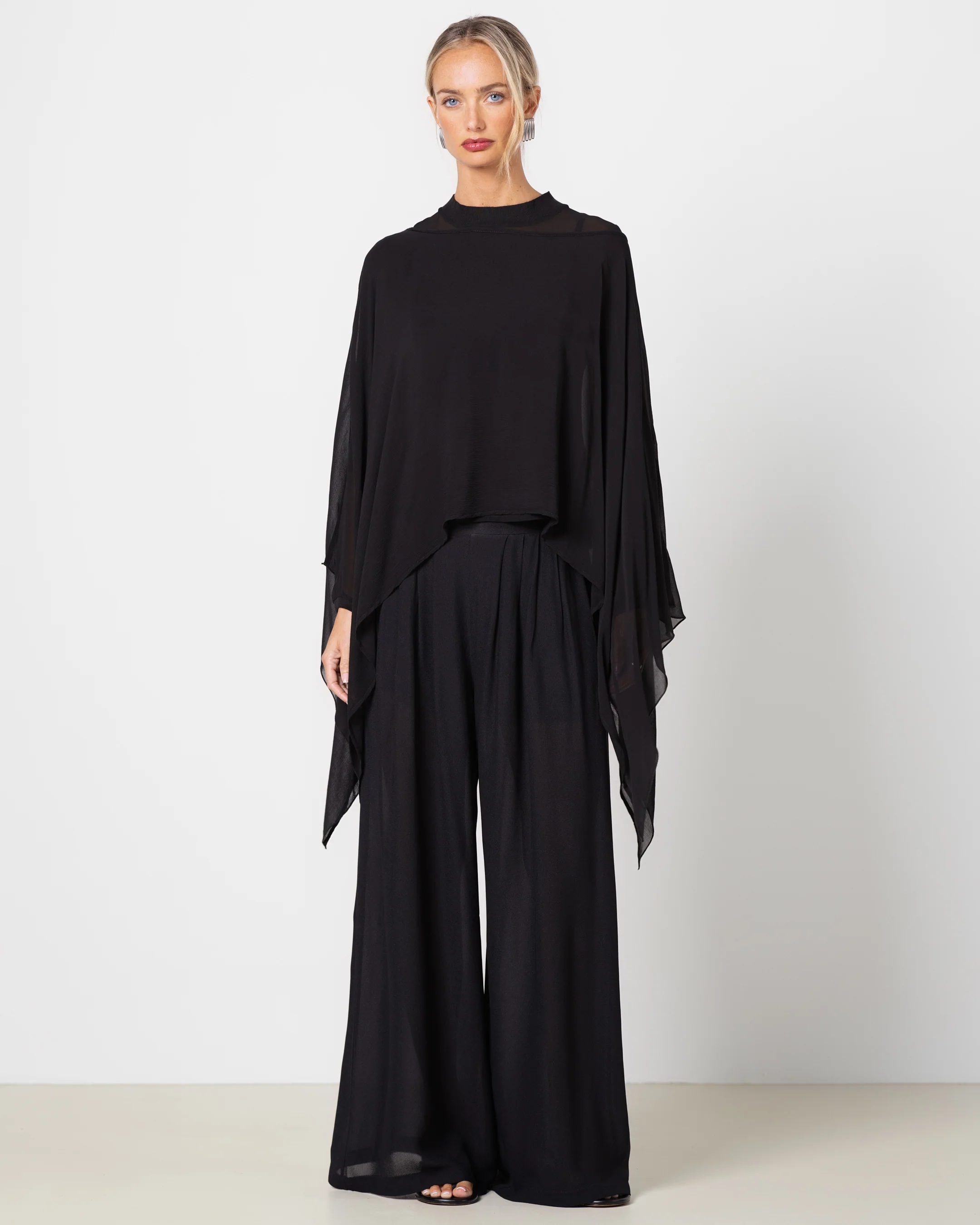 Verity Sheer Elastic Waist Trousers | Black - Image 6