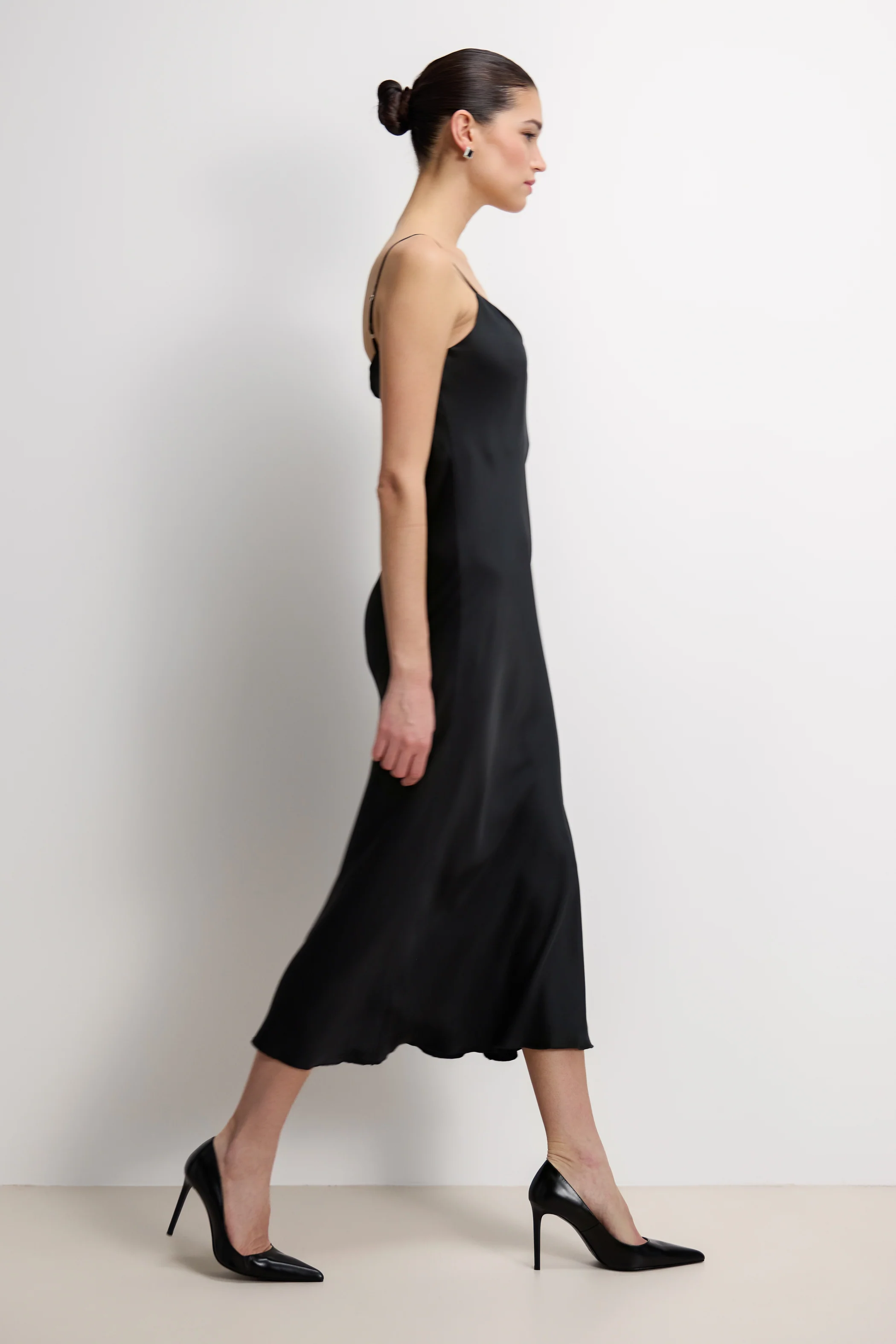 Vionne Strappy Satin Dress | Black - Image 5