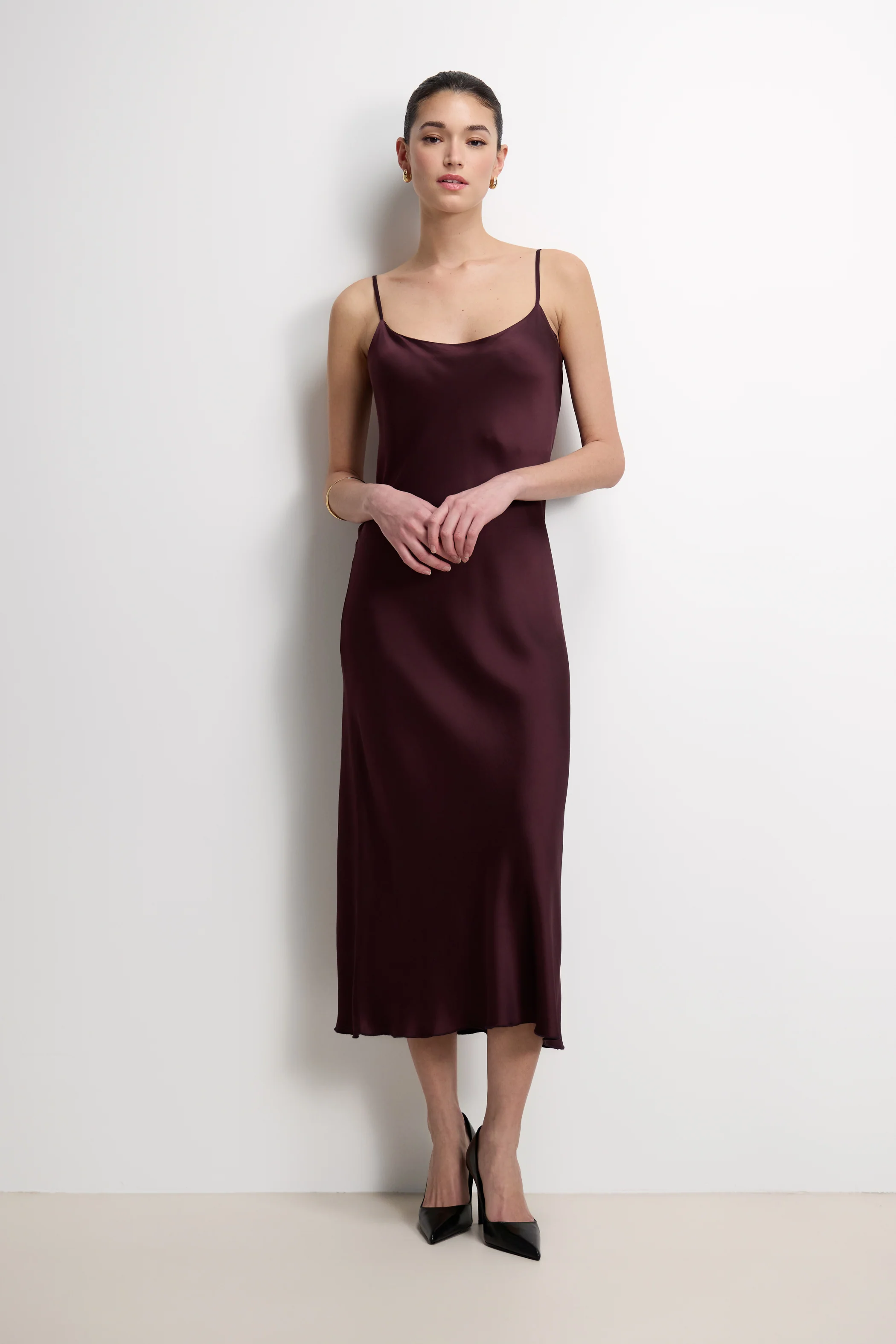 Vionne Strappy Satin Dress | Amethyst Plum - Image 10