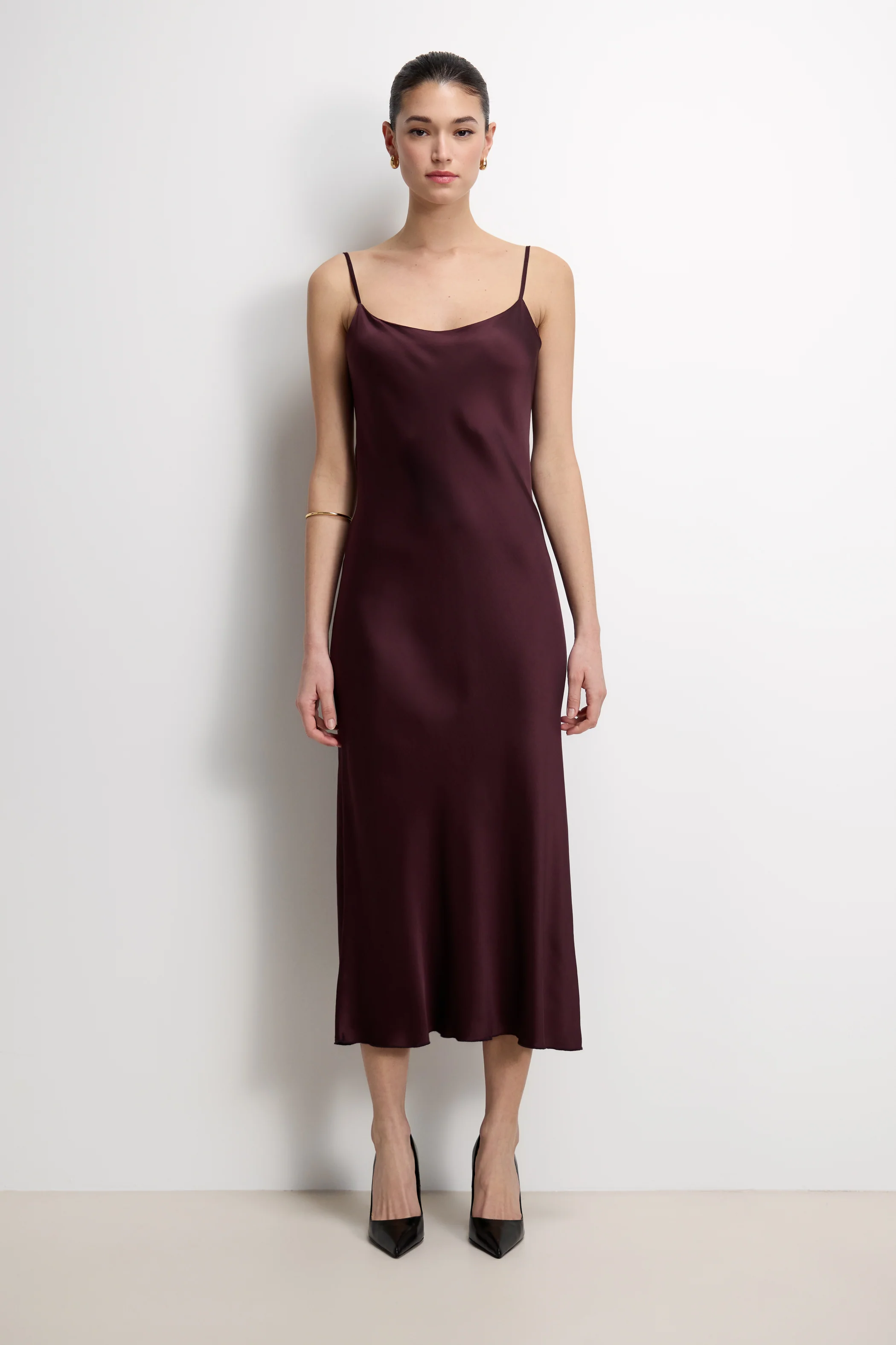 Vionne Strappy Satin Dress | Amethyst Plum - Image 8