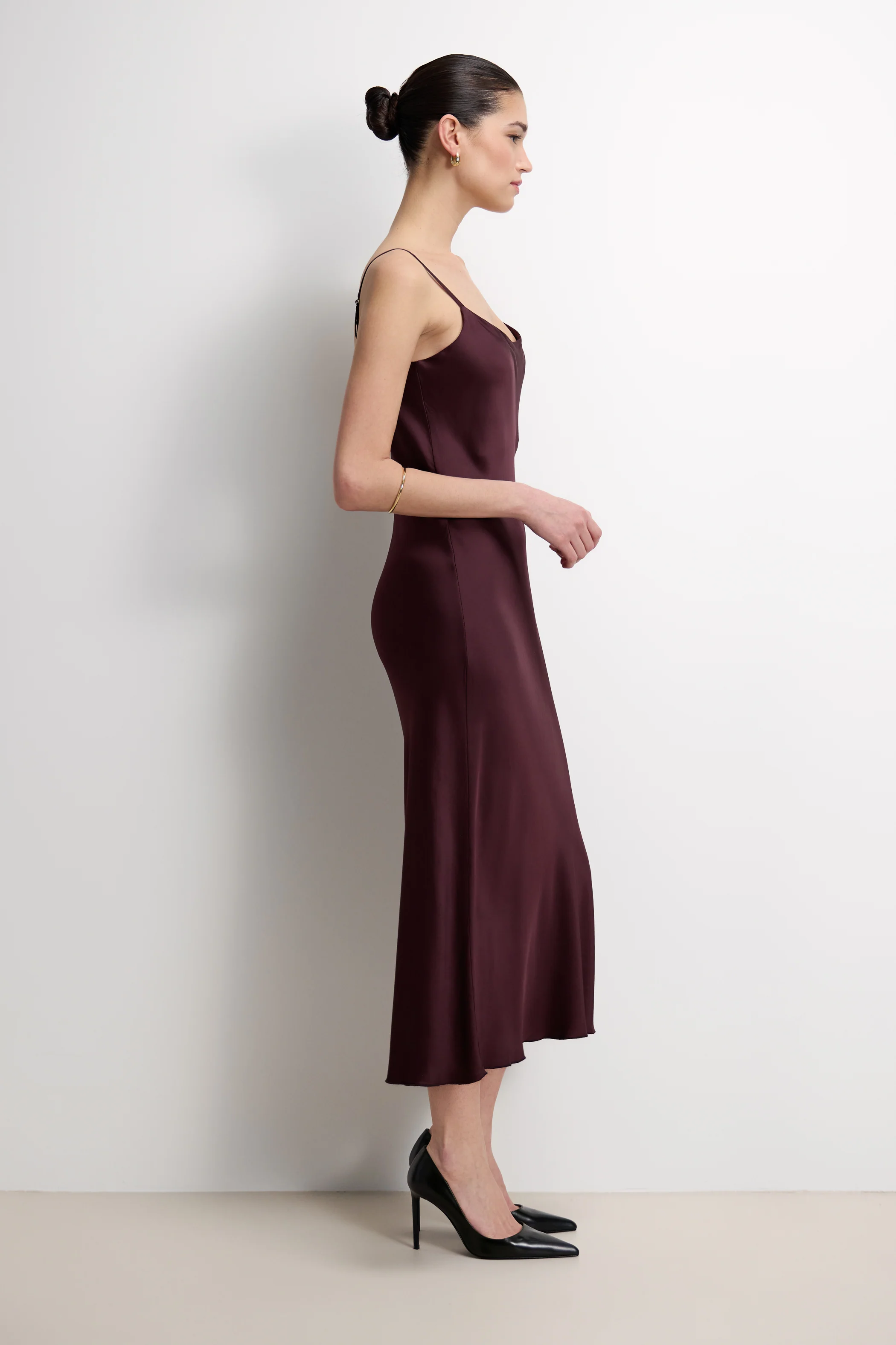 Vionne Strappy Satin Dress | Amethyst Plum - Image 9