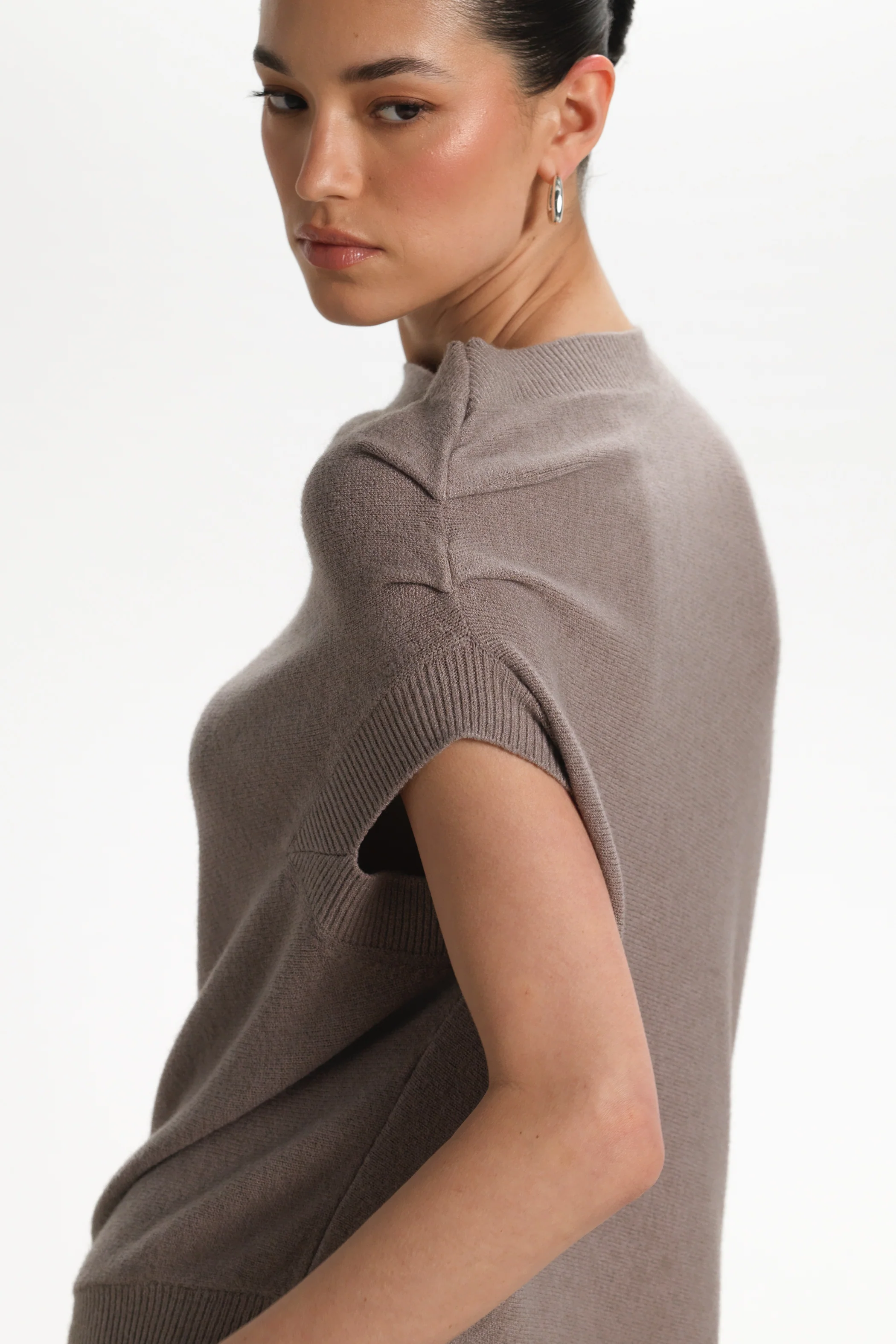 Vivienne Asymmetric Knit | Mink - Image 2
