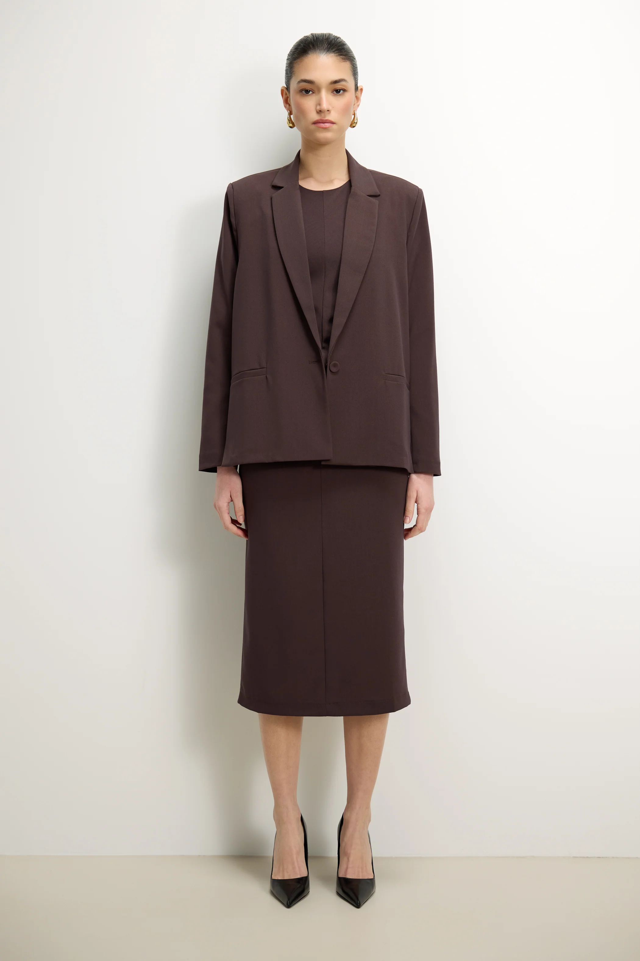 Neve Ruched Dress | Espresso Brown - Image 5