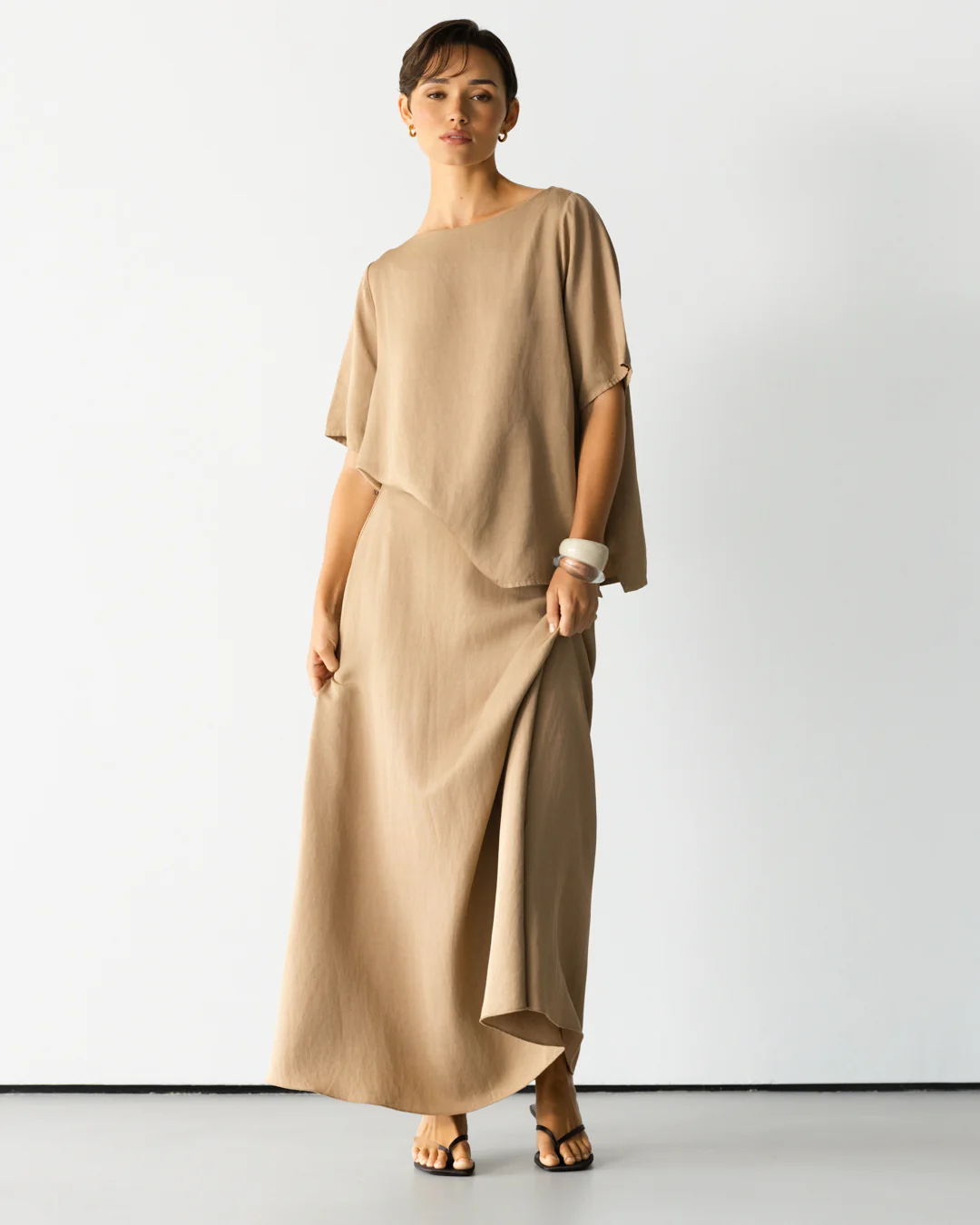 Esther Boxy Tee | Beige - Image 3