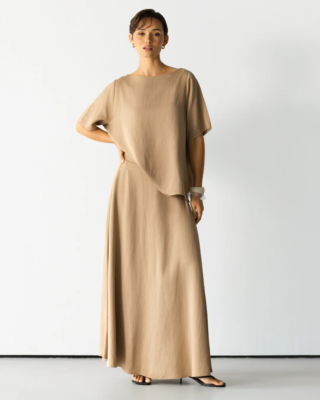 Willa Elastic Waist Skirt | Beige - Image 6