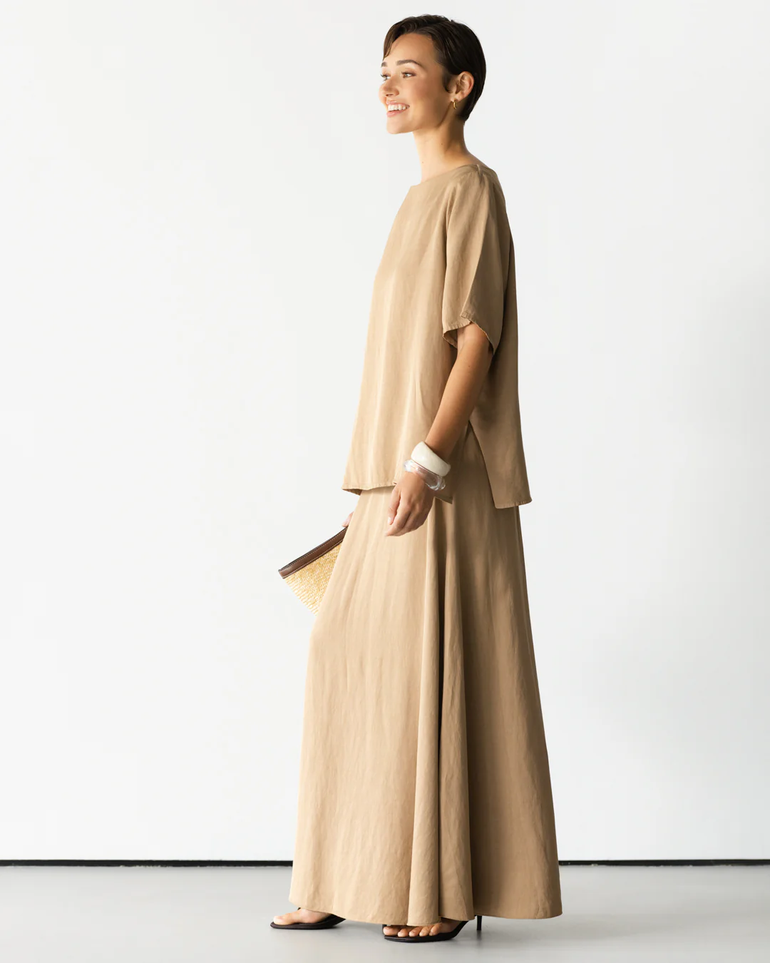 Esther Boxy Tee | Beige - Image 4