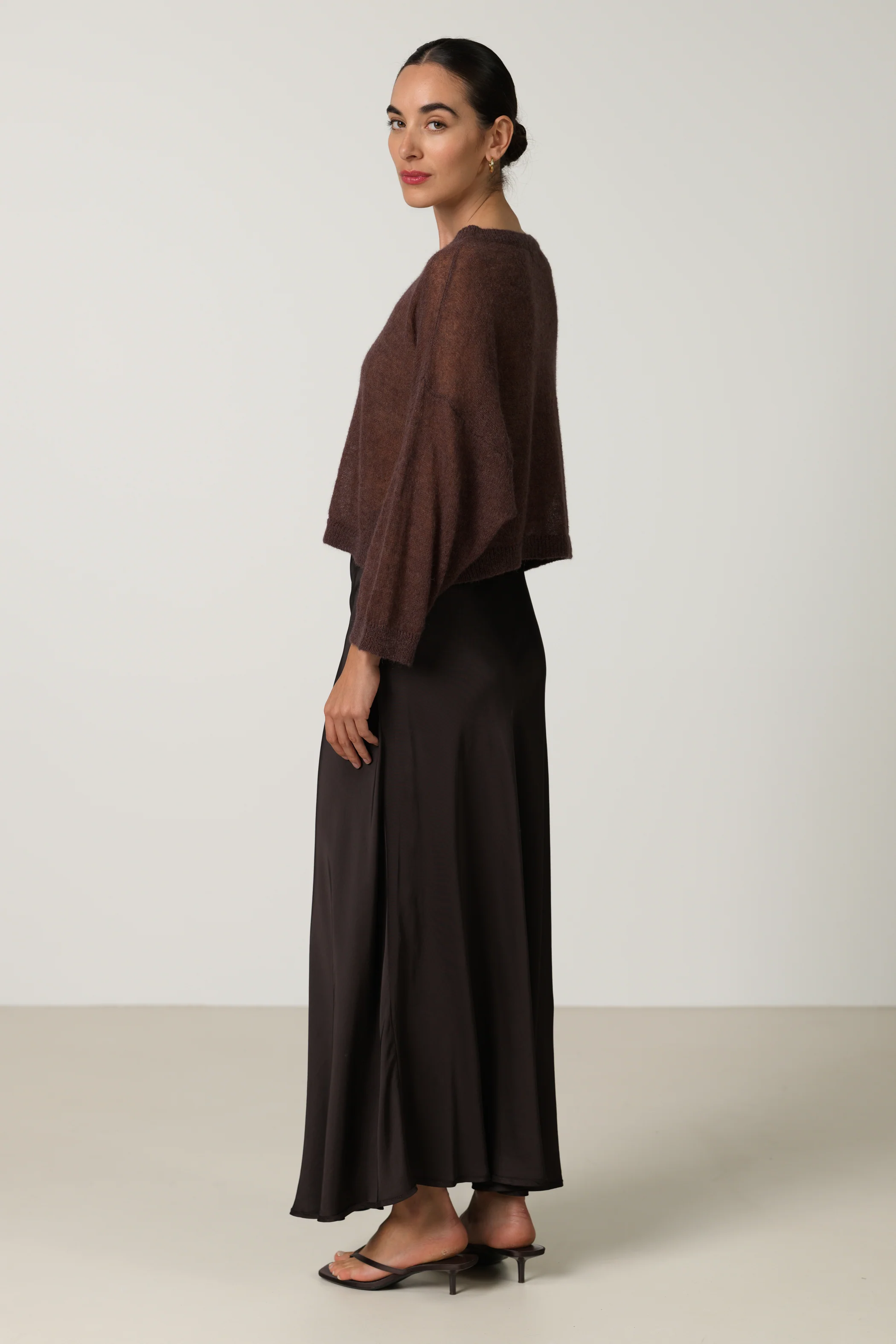 Willow Boxy Sheer Sweater | Espresso Brown | Alpaca Blend - Image 5