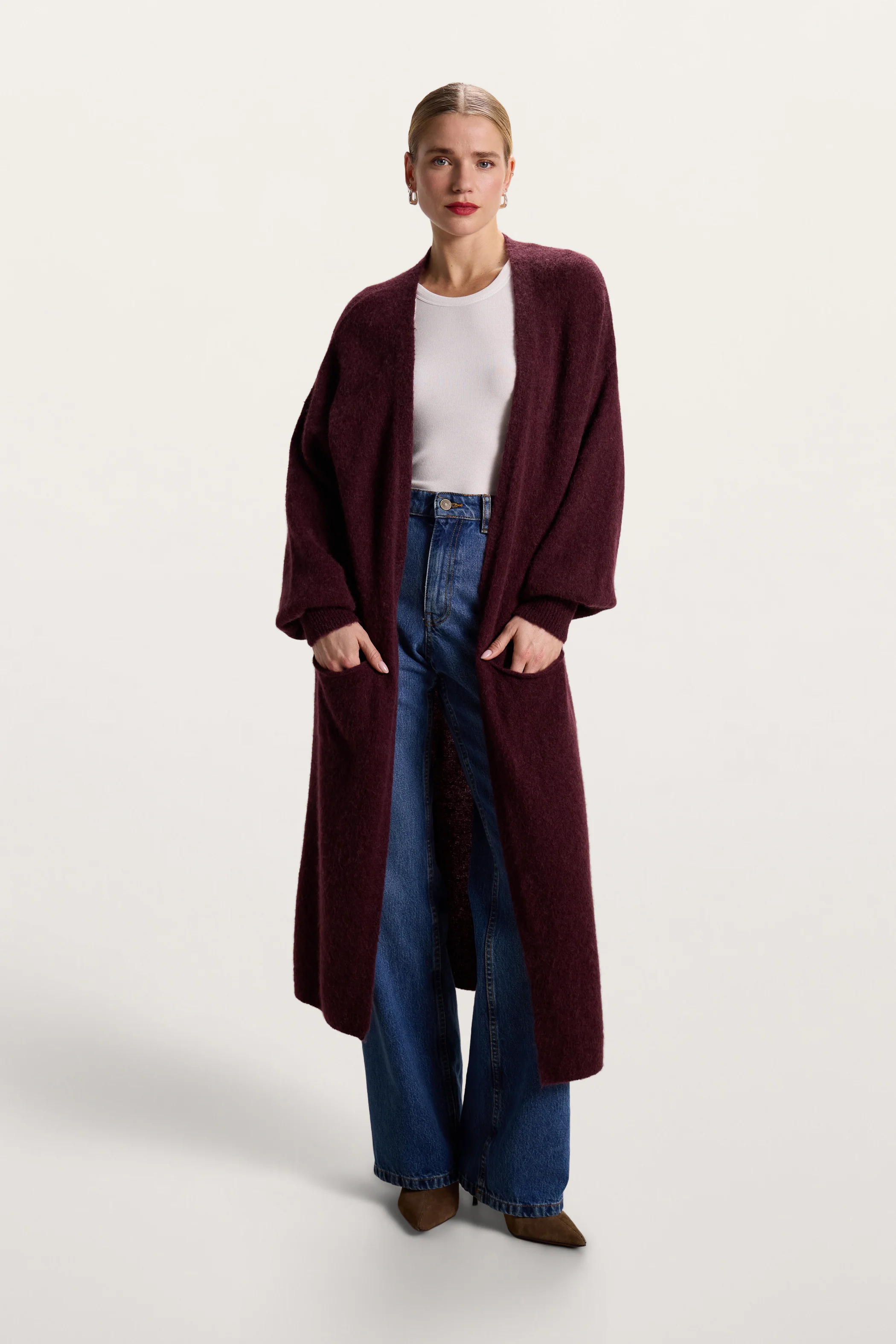Yasmin Open Cardigan | Amethyst Plum | Alpaca Blend - Image 2