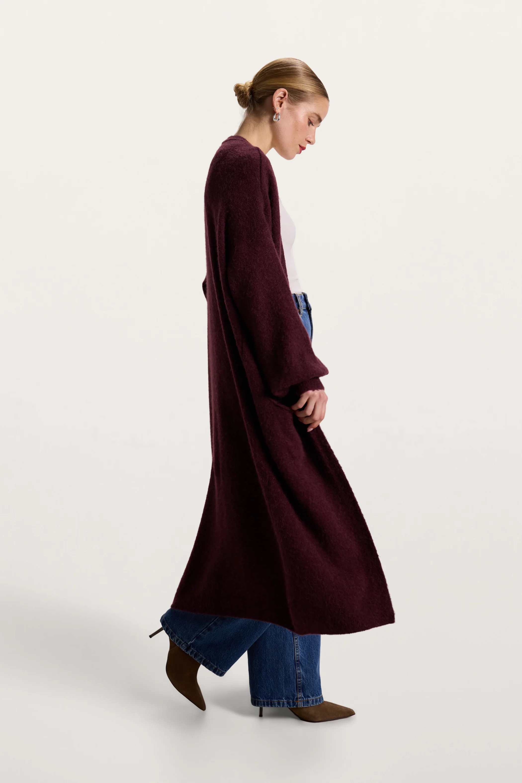 Yasmin Open Cardigan | Amethyst Plum | Alpaca Blend - Image 3