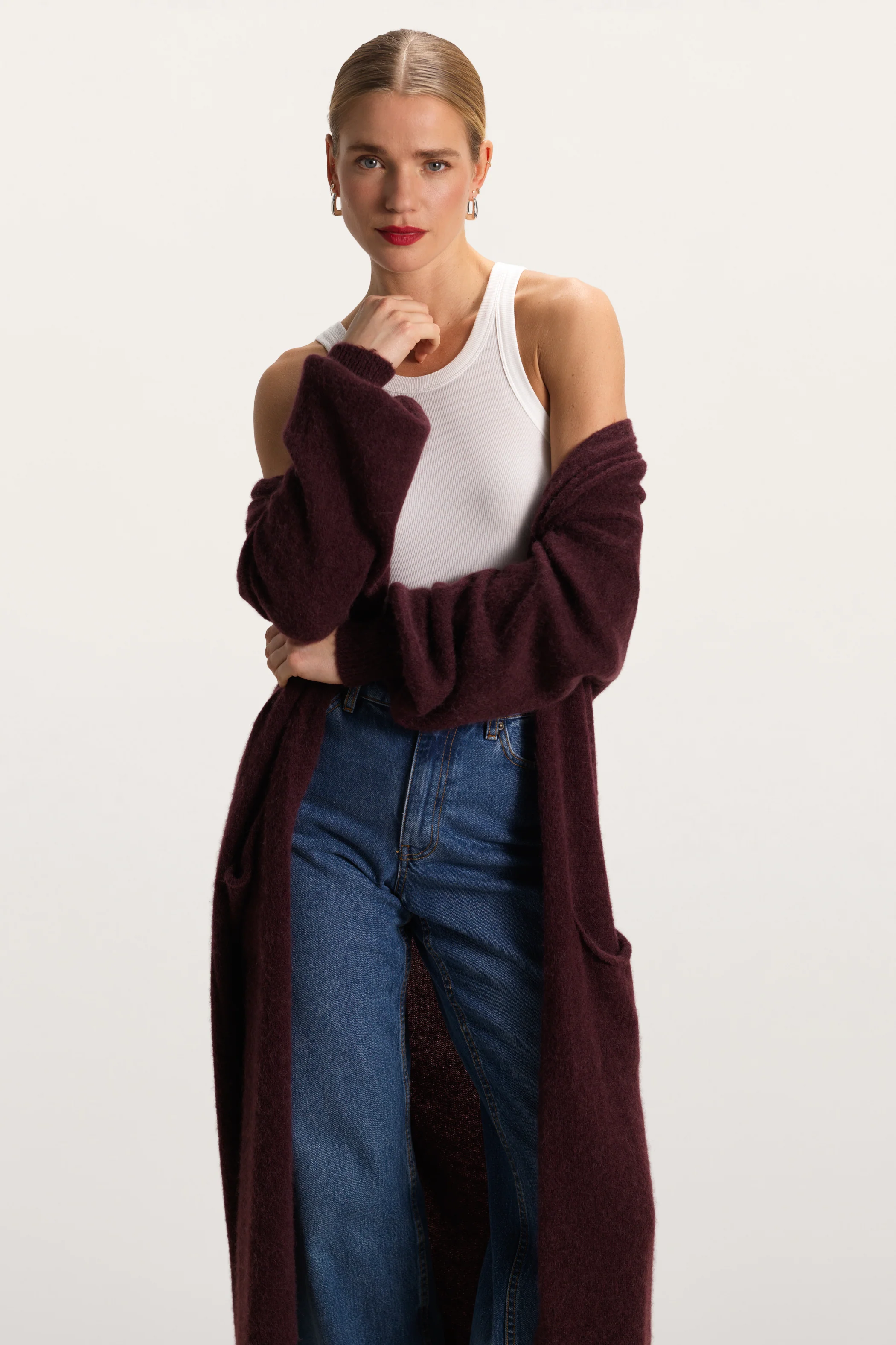 Yasmin Open Cardigan | Amethyst Plum | Alpaca Blend - Image 5