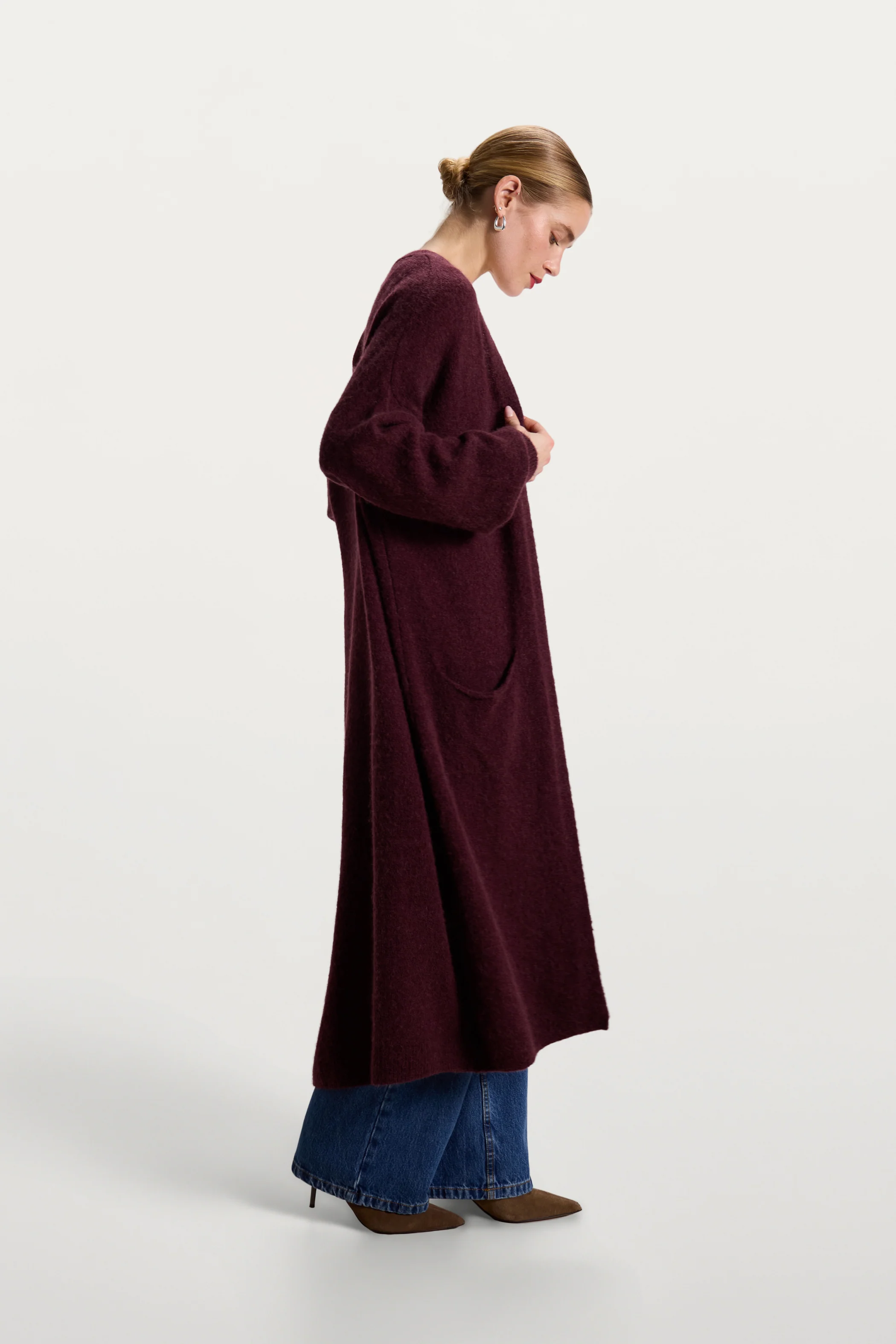 Yasmin Open Cardigan | Amethyst Plum | Alpaca Blend - Image 6