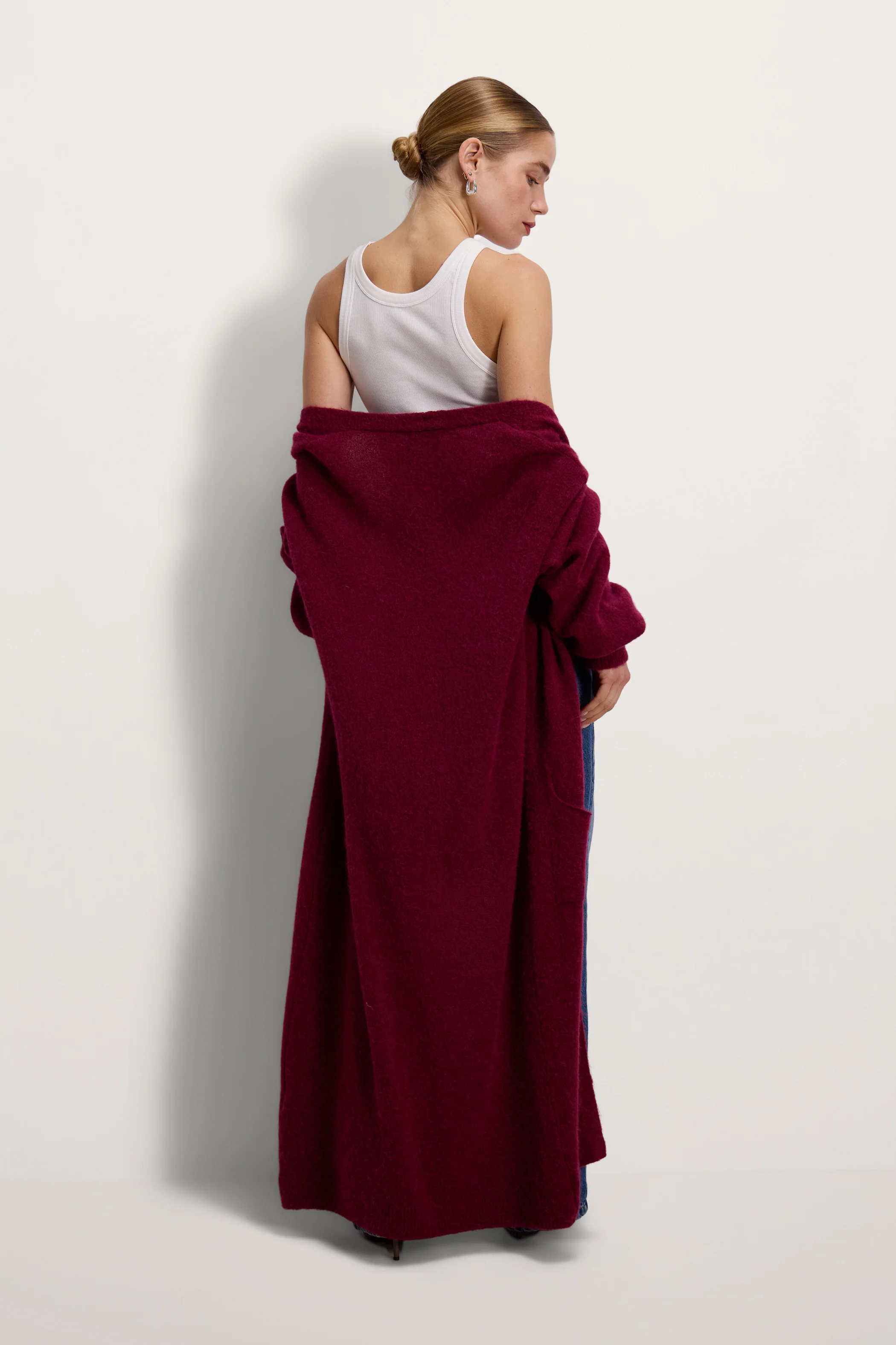 Yasmin Open Cardigan | Burgundy | Alpaca Blend - Image 10