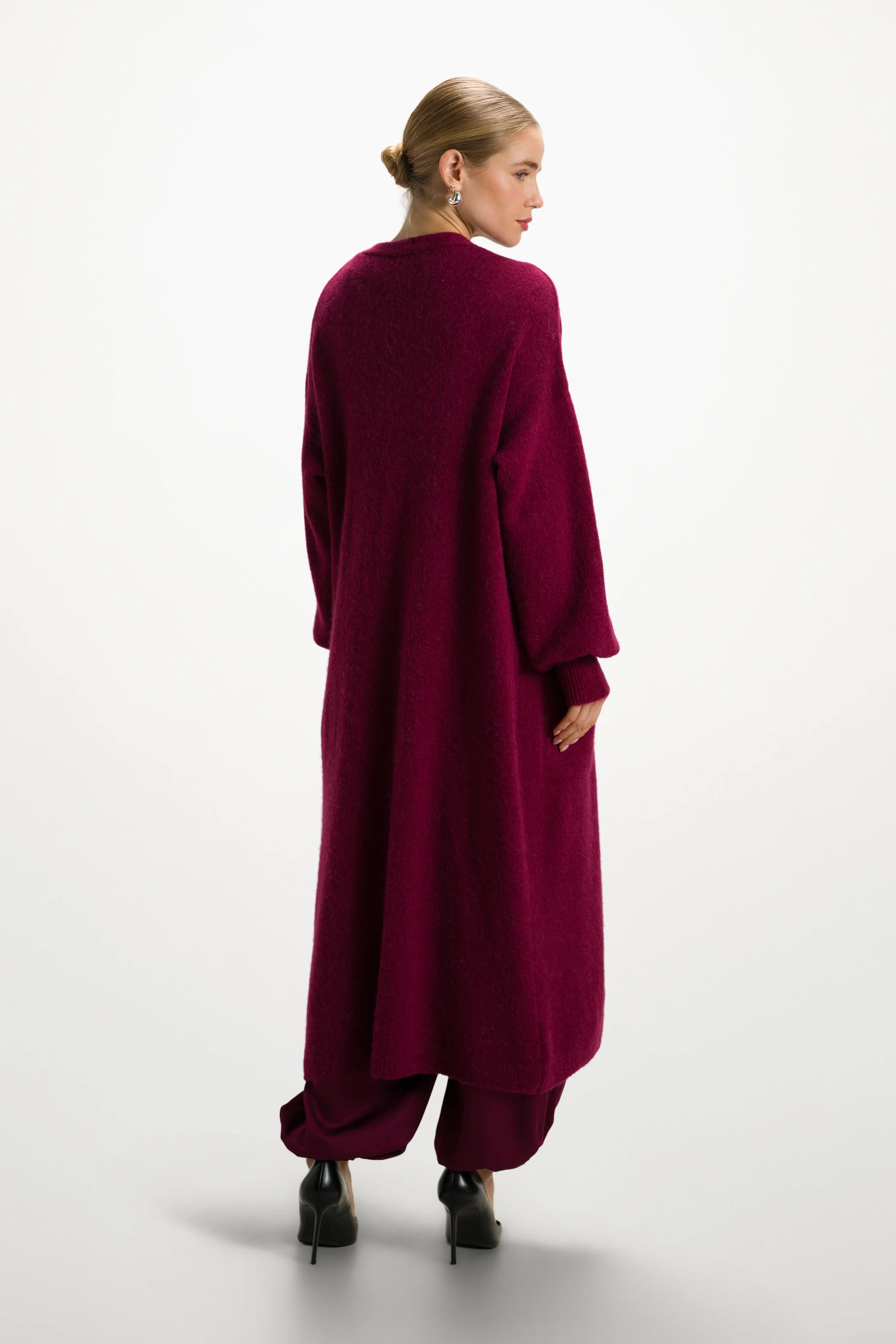 Yasmin Open Cardigan | Burgundy | Alpaca Blend - Image 6