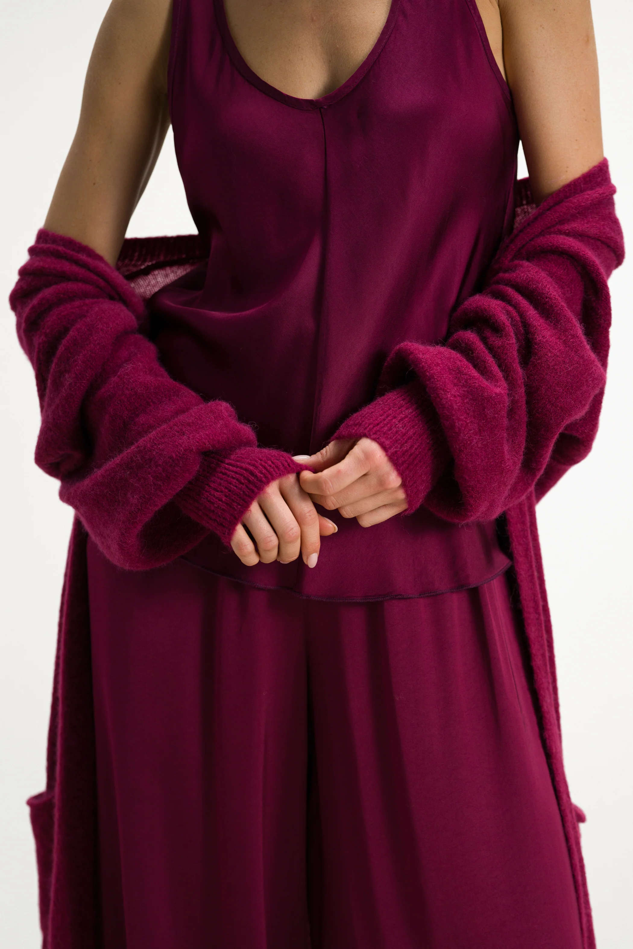 Yasmin Open Cardigan | Burgundy | Alpaca Blend - Image 7