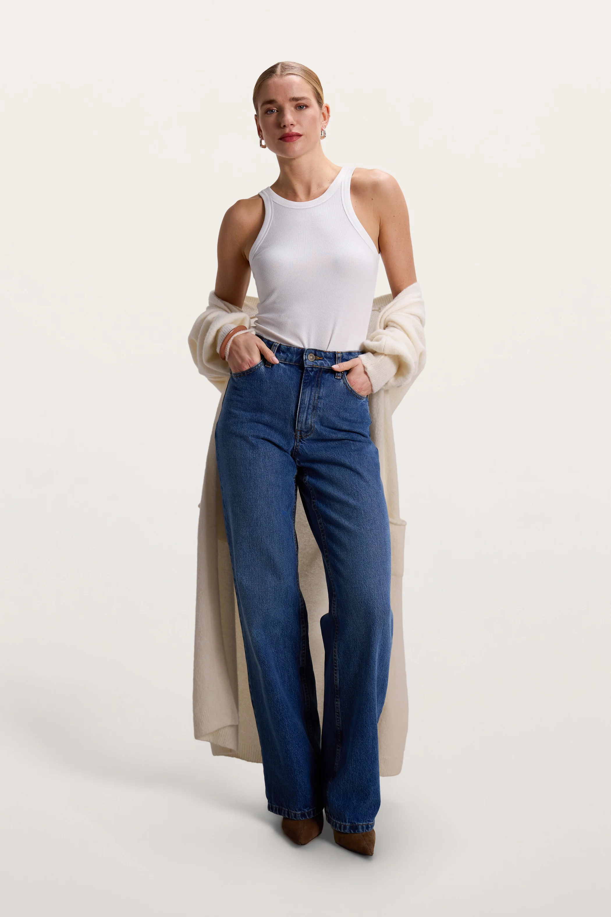 Yasmin Open Cardigan | Ivory | Alpaca Blend - Image 3